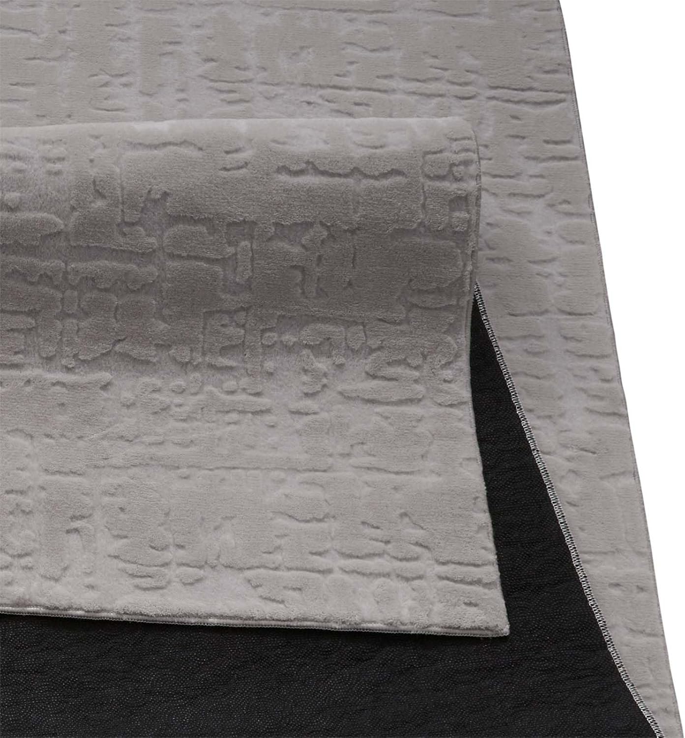 Rutschfeste Badematte, waschbar, Grau Vintage 120 x 170 cm (Rechteckig)