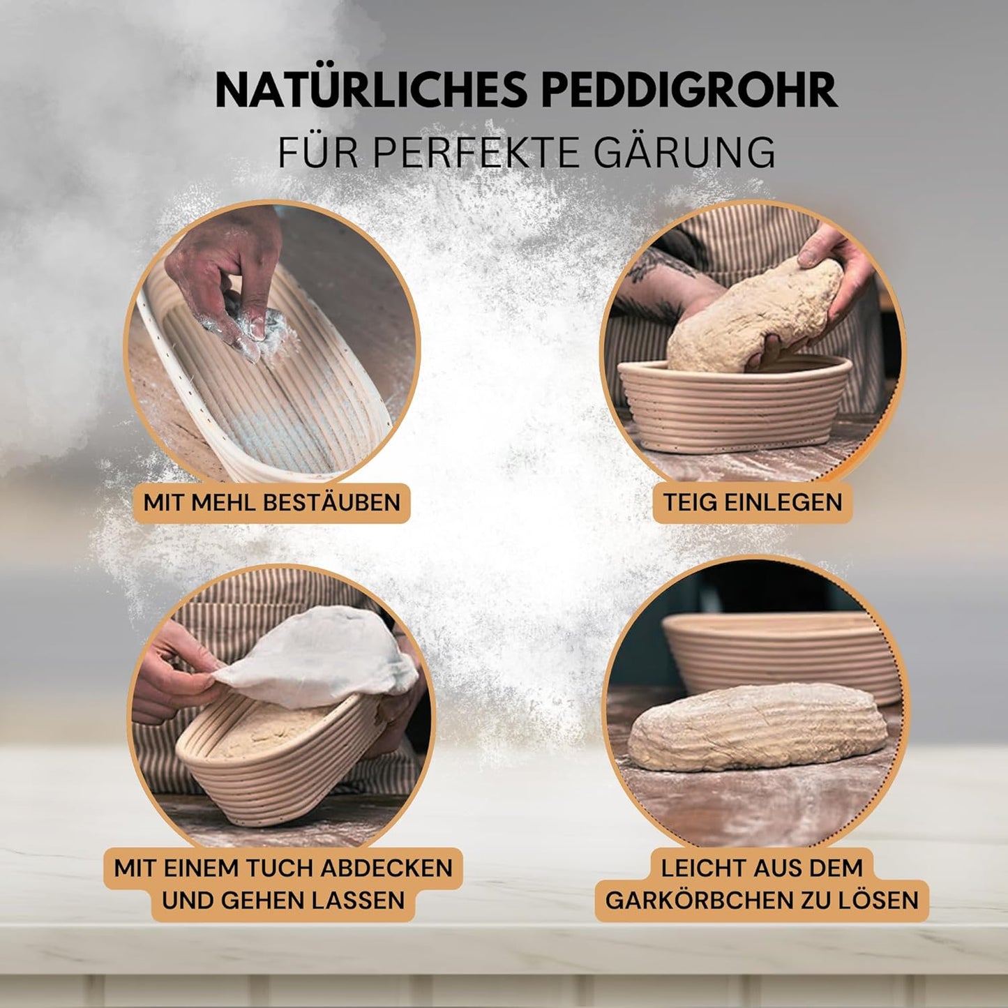 Gärkörbchen-Set inkl. Brotbackzubehör