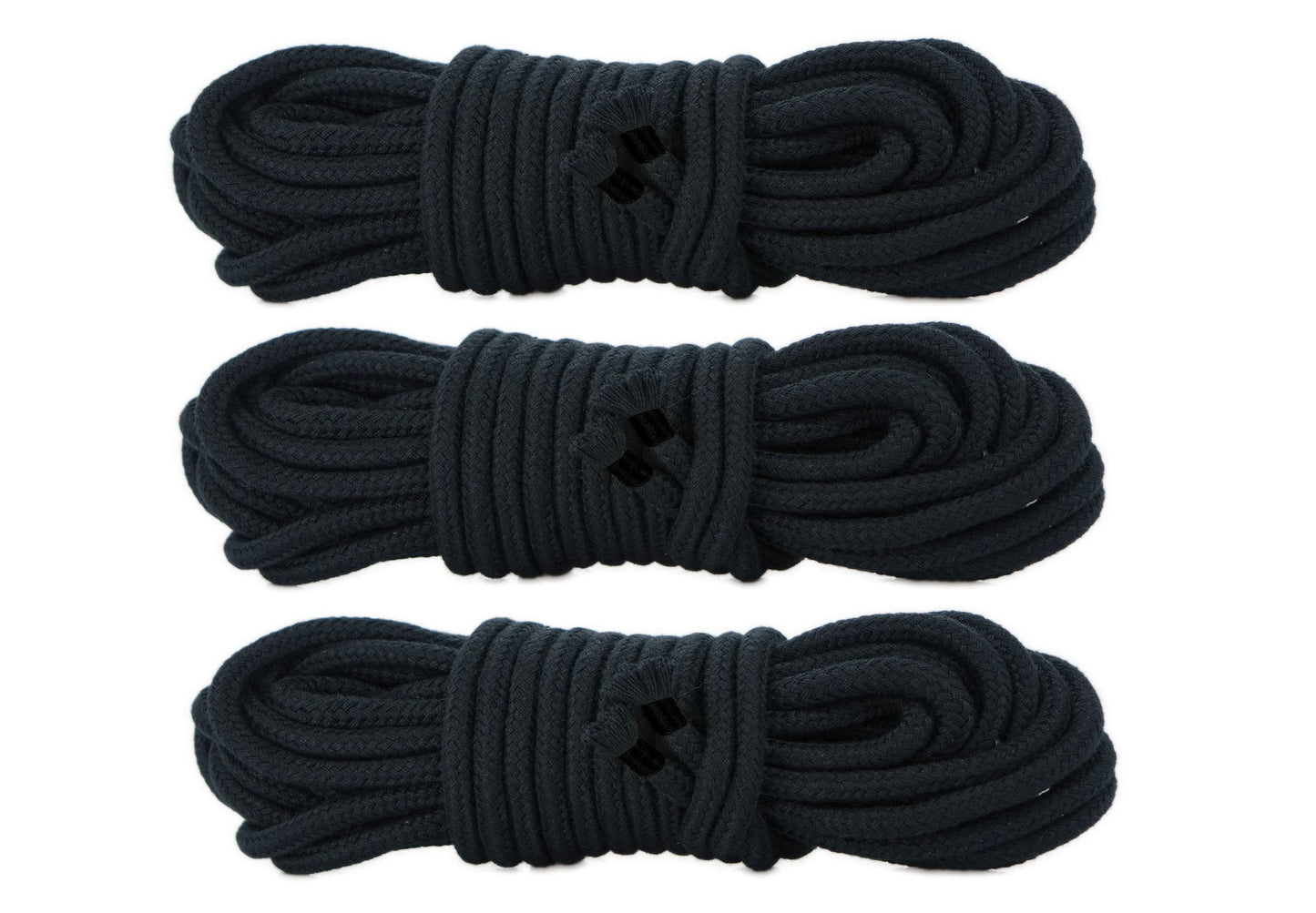 3-teiliges Bondageseil-Set, 5m, 8mm, 3x 5m Schwarz