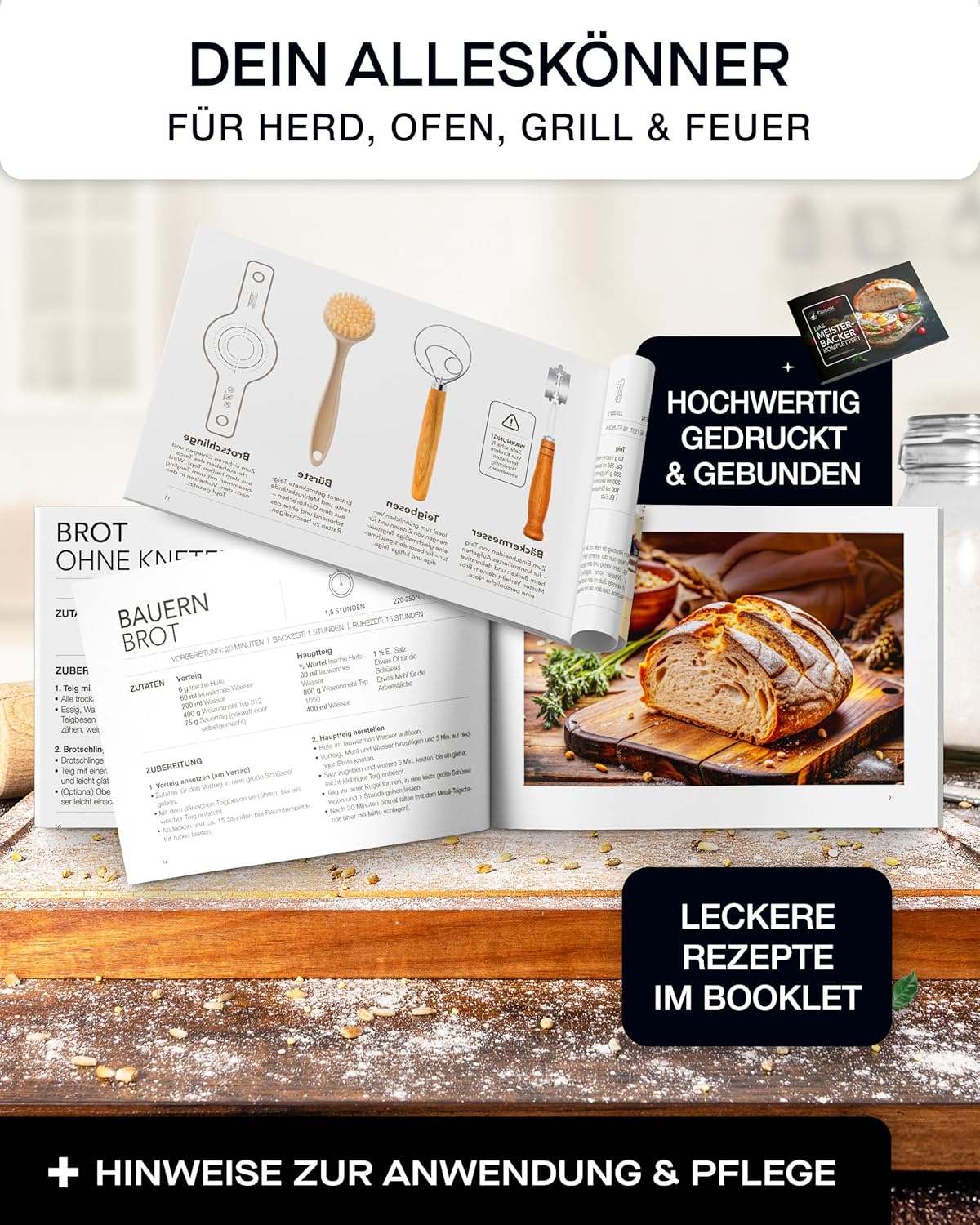 Brotbacktopf-Set mit Zubehör