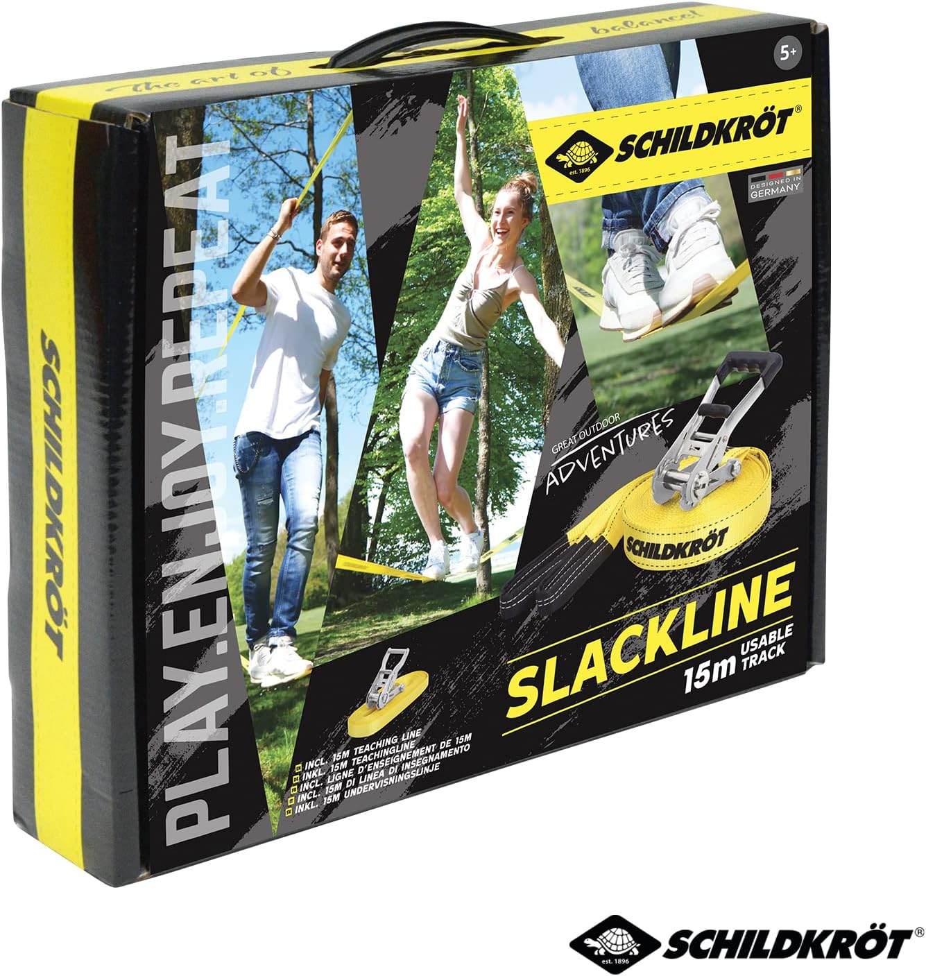 Slackline-Set 15m mit Teaching Line, Einheitsgrösse