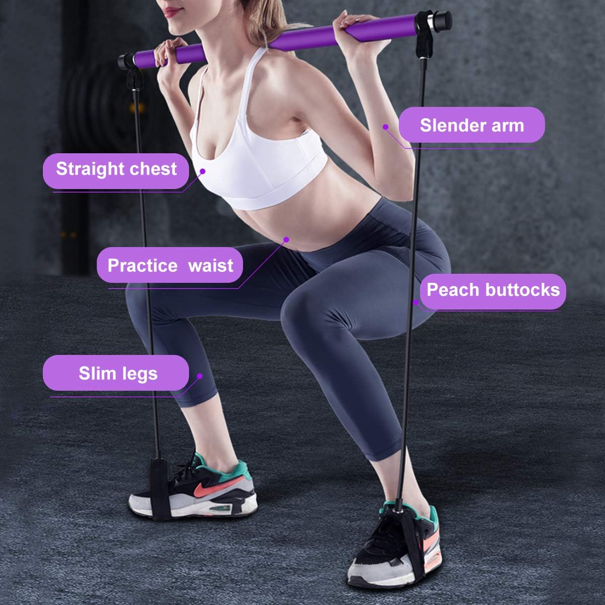 Pilates Bar Kit mit Widerstandsband für Ganzkörpertraining