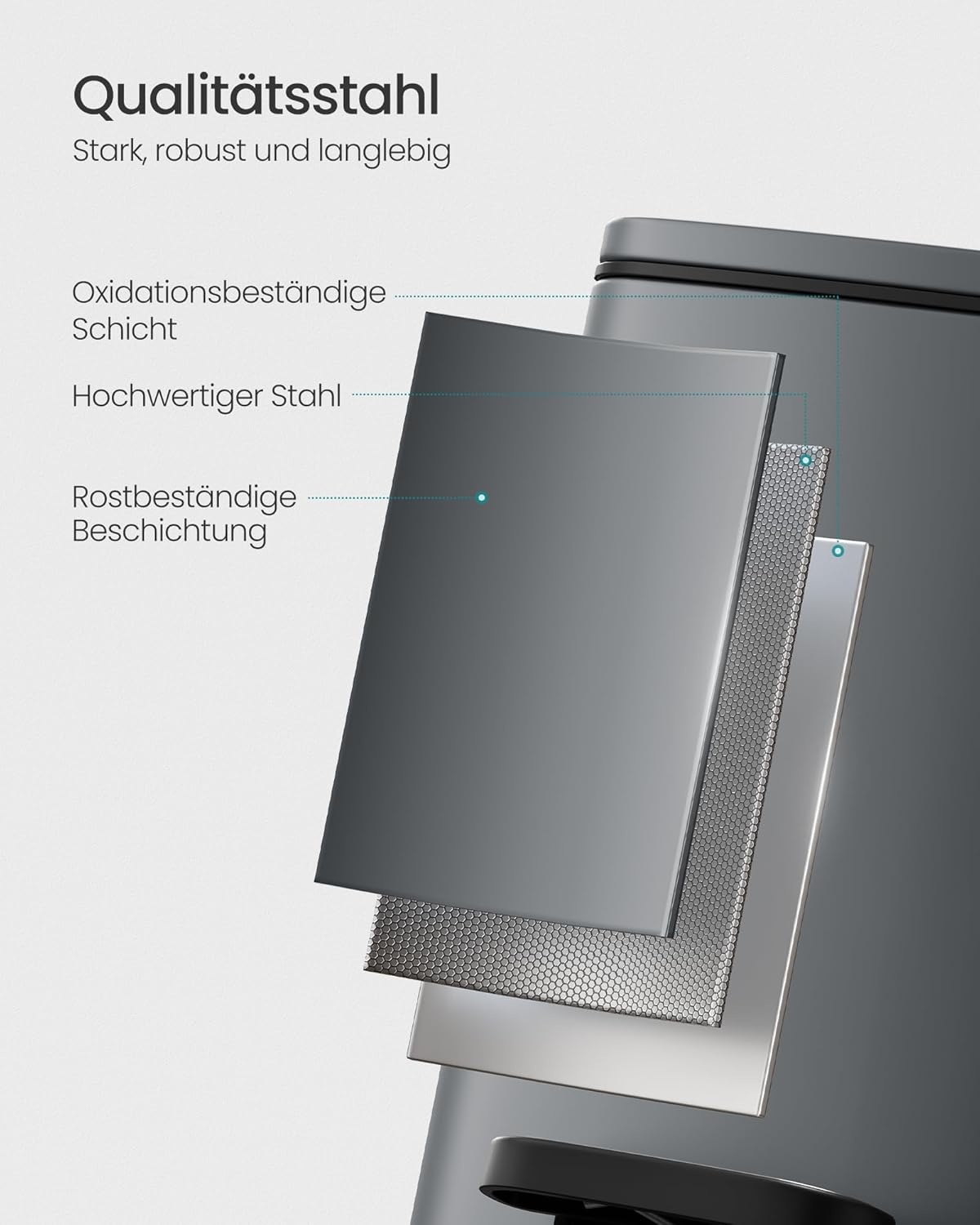Kosmetikeimer mit Softclose-Deckel LTB590G02, Schiefergrau 6 L