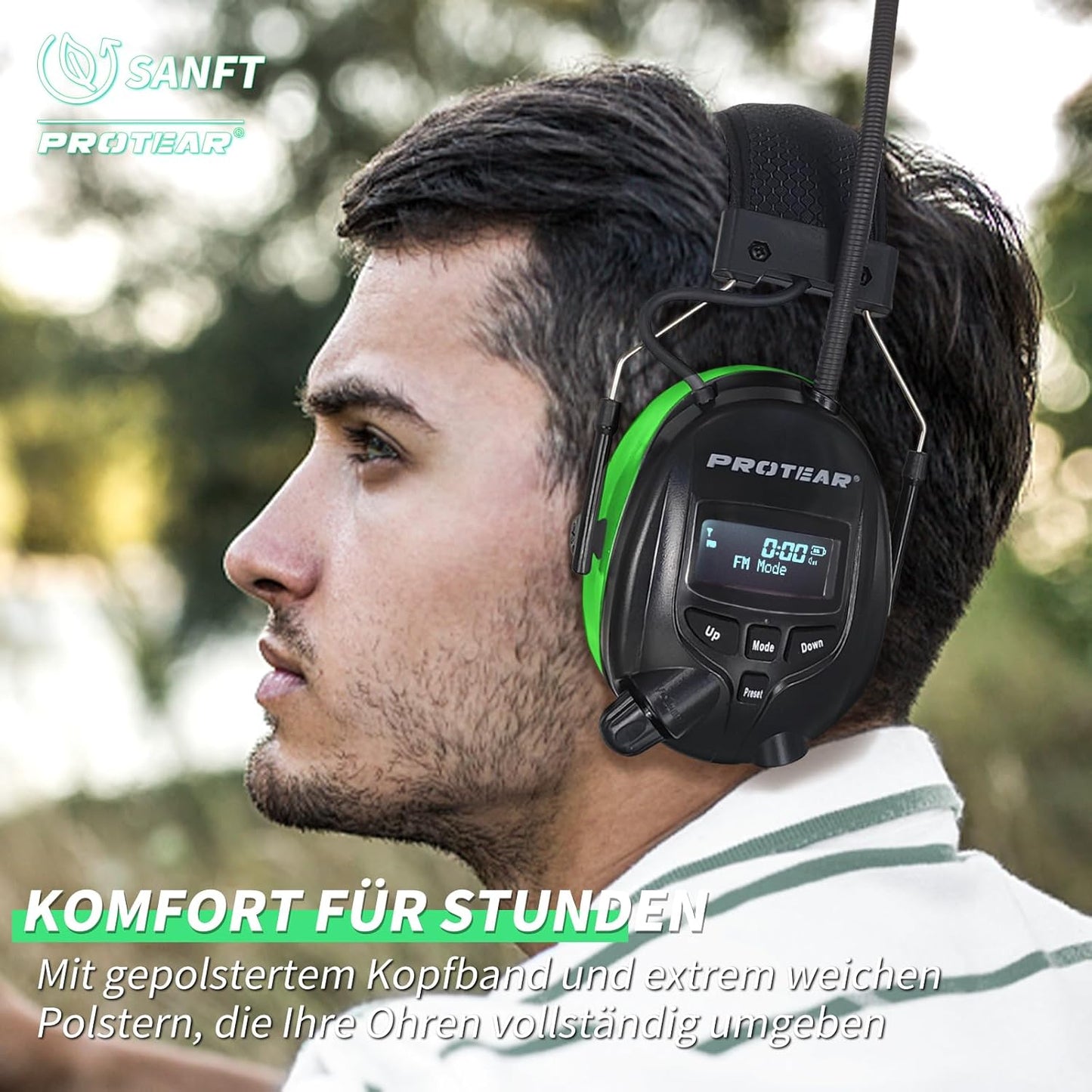 Gehörschutz mit Bluetooth & DAB+, Grün