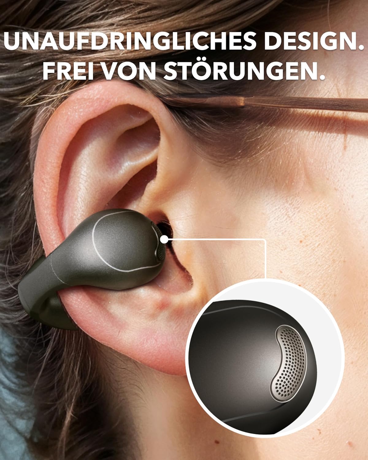 C40i Open-Ear Earbuds mit Clip-On Design, Graphitgrau