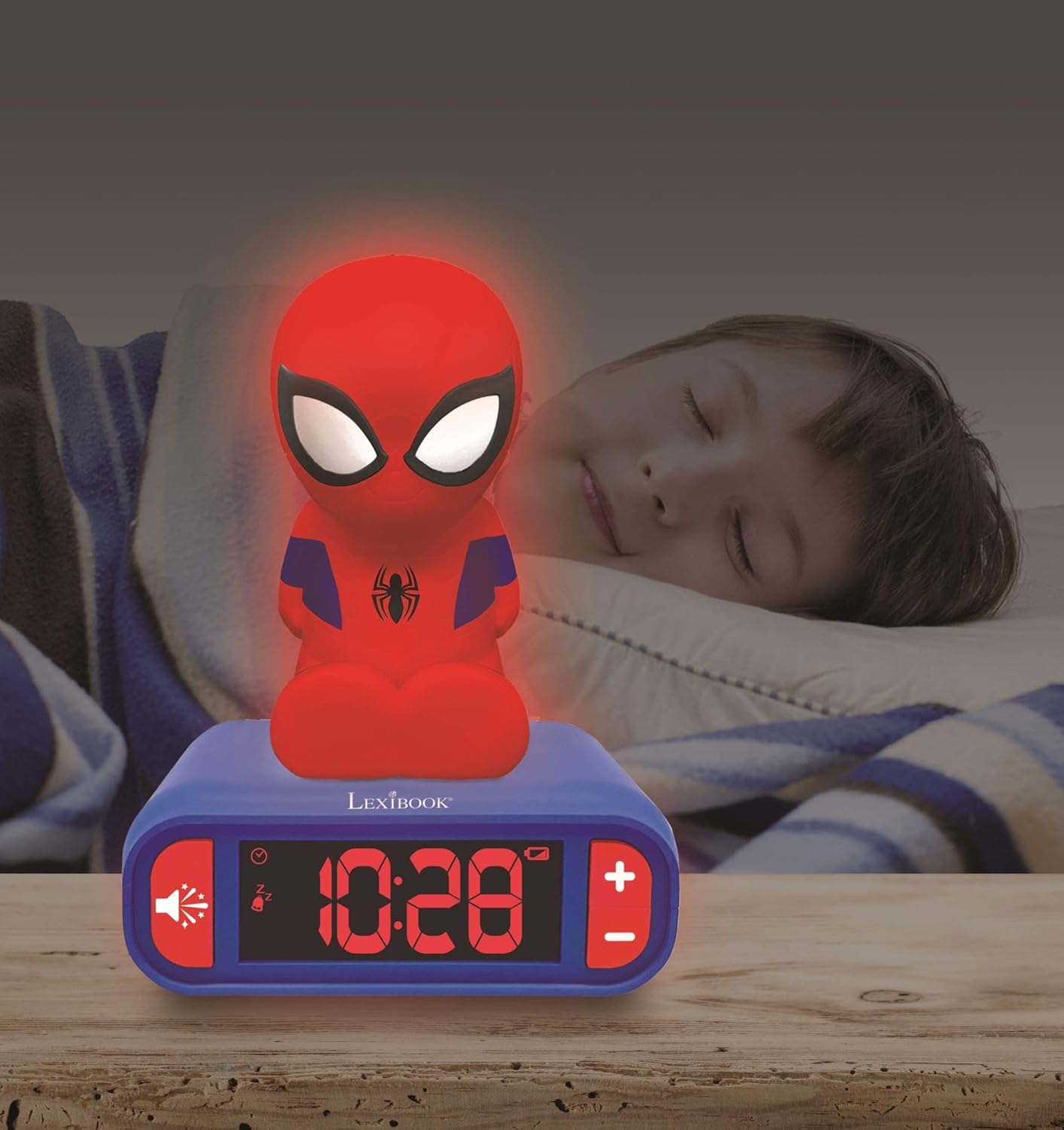 Spiderman Nachtlicht-Wecker mit Schlummerfunktion, Spider-Man