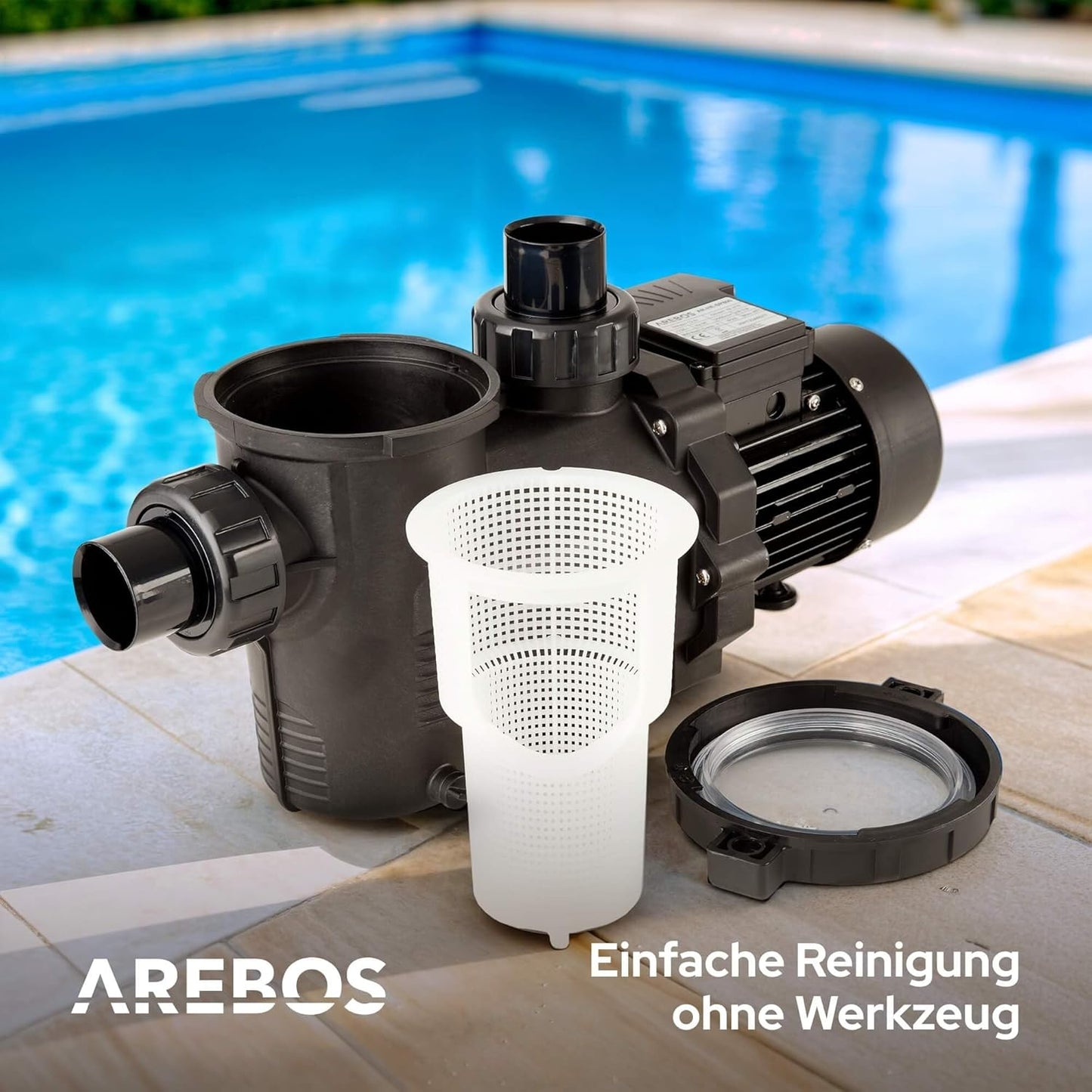 Schwimmbadpumpe mit Vorfilter