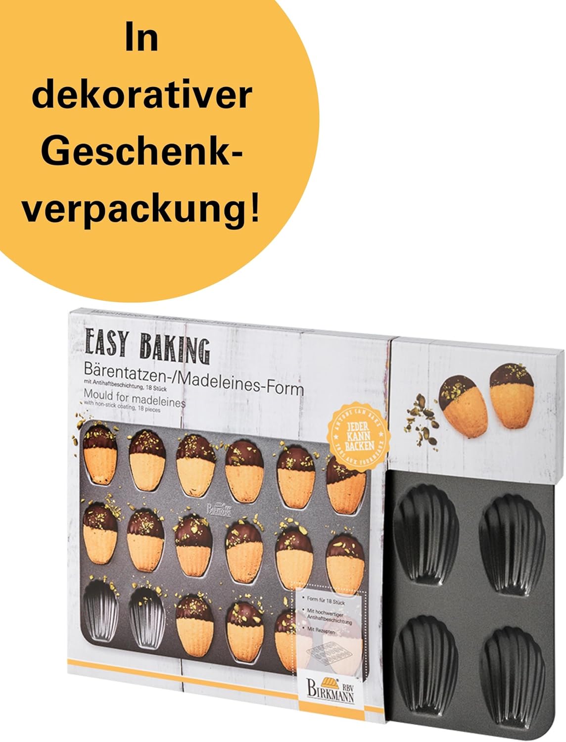Madeleine-Form, 18-fach Madeleineform