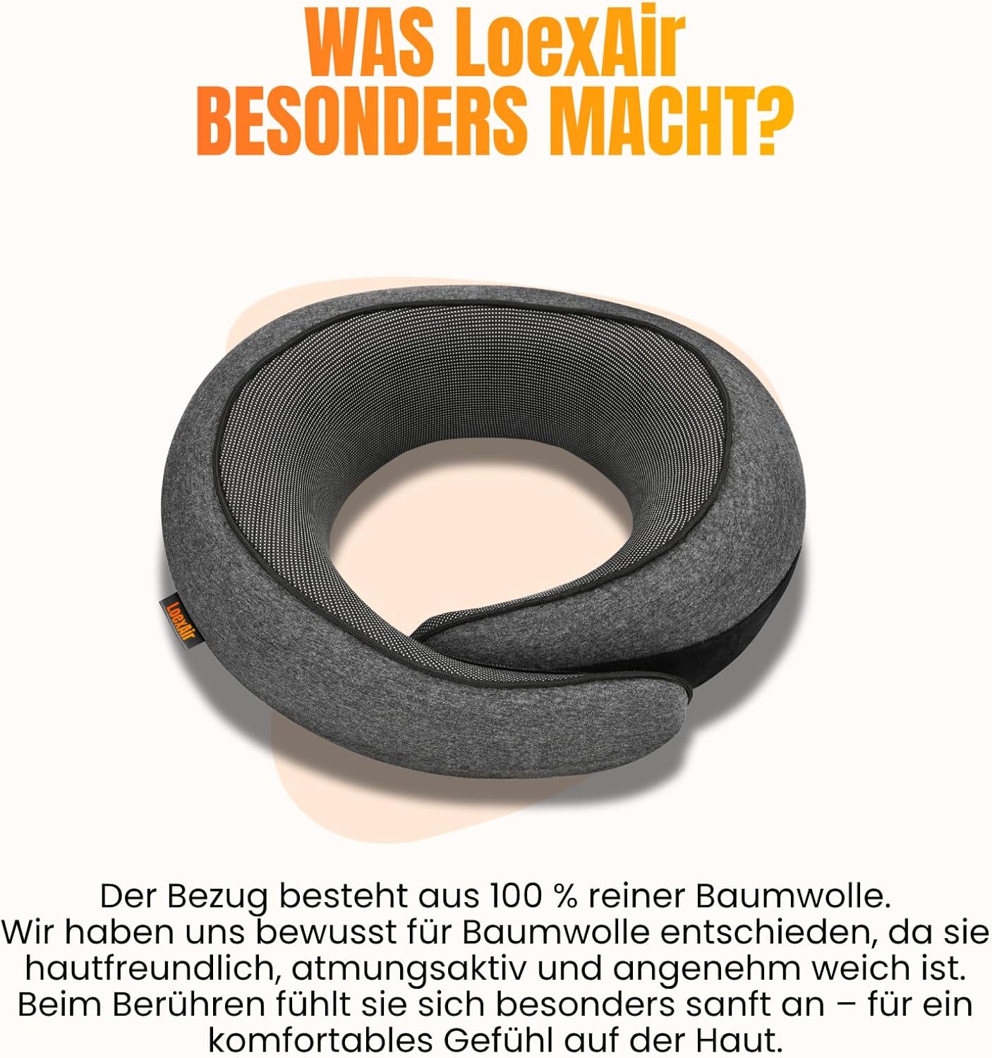 Reisekissen-Set mit Schlafmaske & Ohrstöpseln, Dunkelgrau Classic