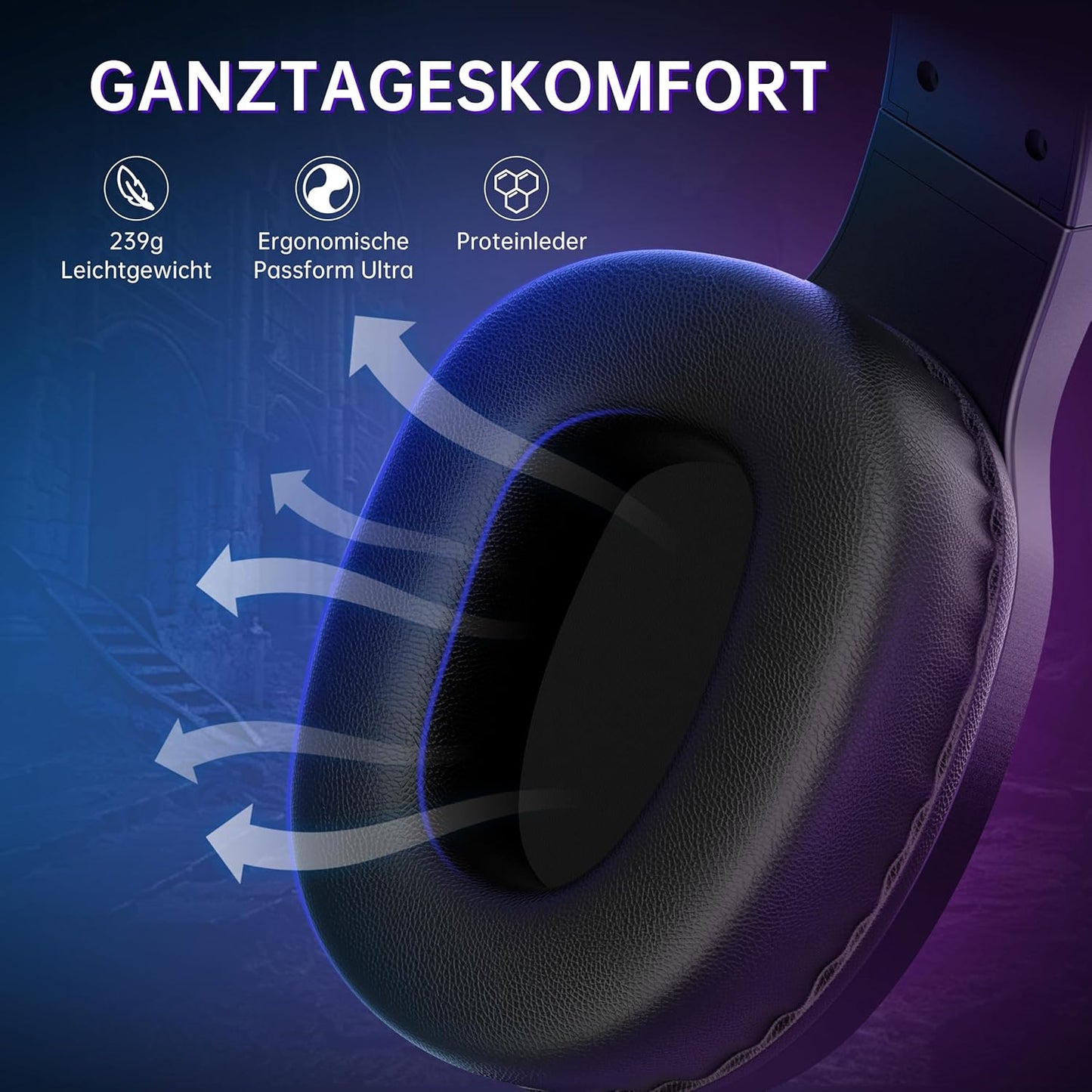 Kabelloses Gaming Headset, Black 3,5 mm Klinke