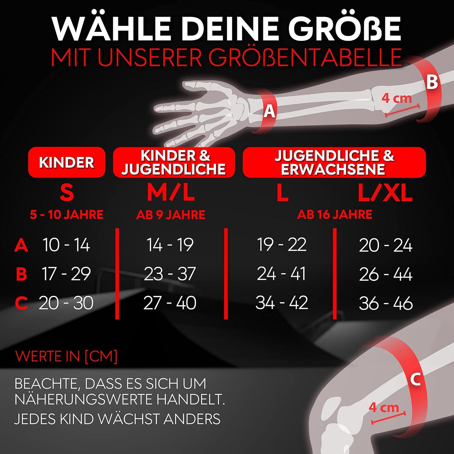 SMASH Kinder-Schützer-Set, S - Kinder ; Schwarz