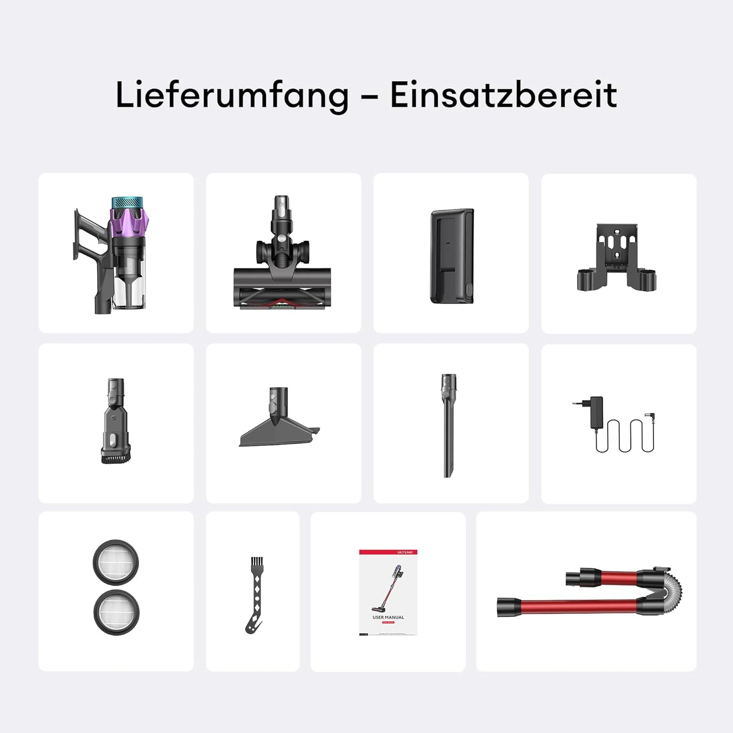 U18 Pro Akkustaubsauger mit Multi-Zyklon-Filtration, Rot