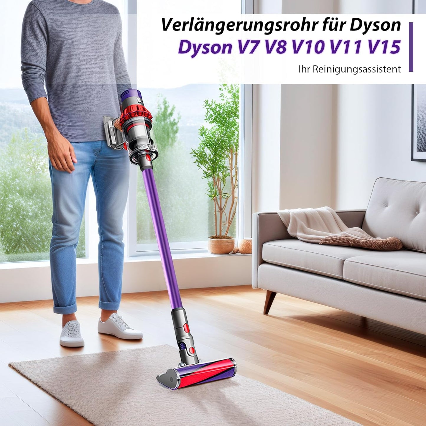 Teleskop-Verlängerungsrohr für Dyson Staubsauger, Lila