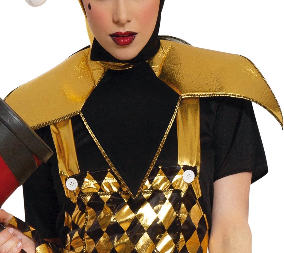 Goldenes Harlekin-Kostüm für Damen, S