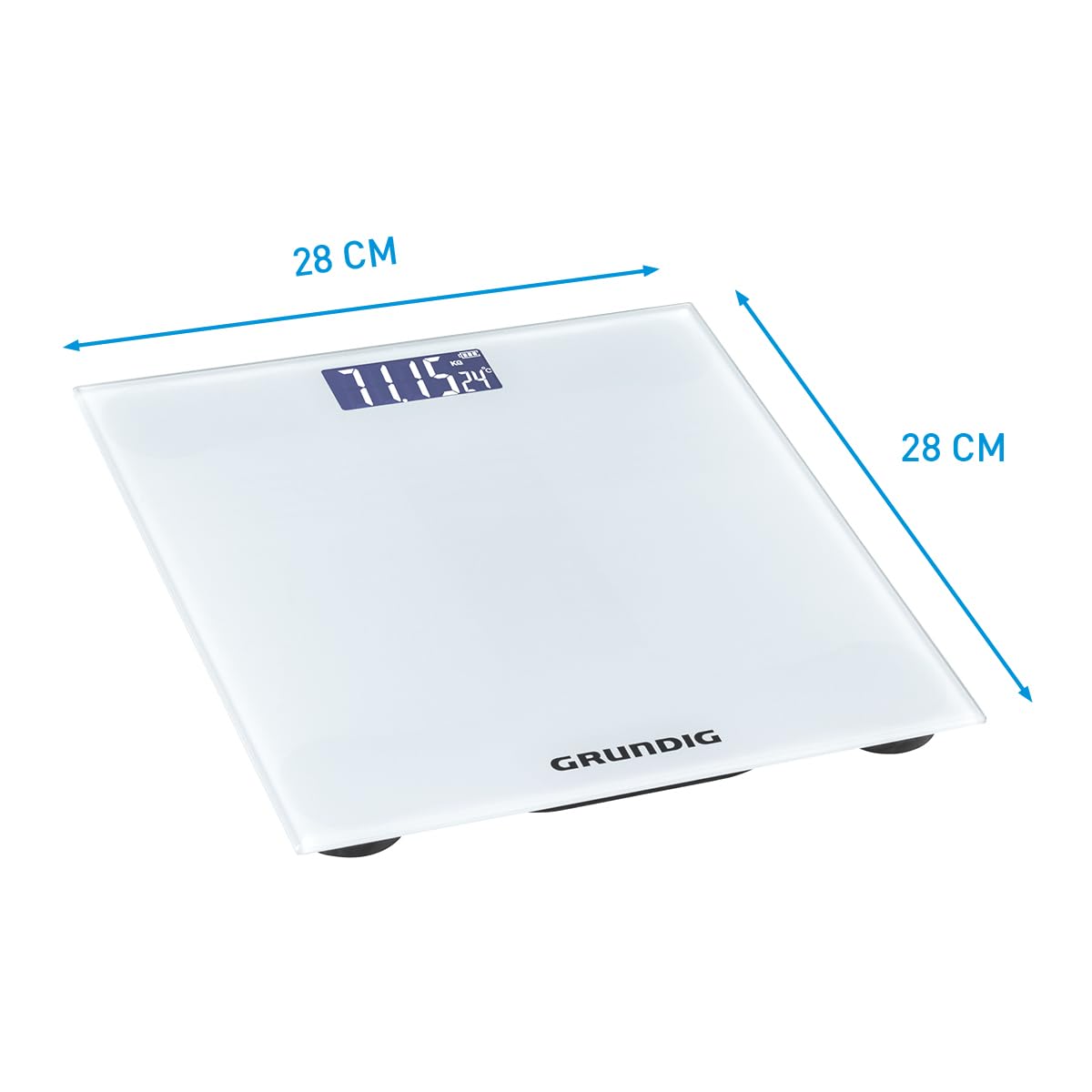 Digitale Körperwaage mit LCD-Display, Weiss