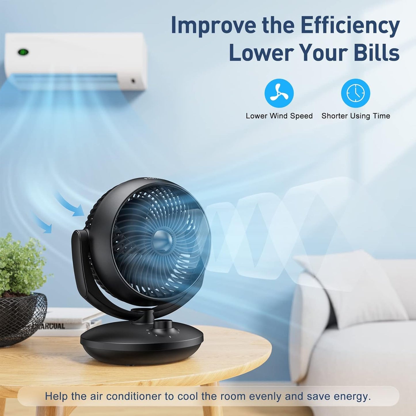 Tischventilator mit 3 Geschwindigkeiten