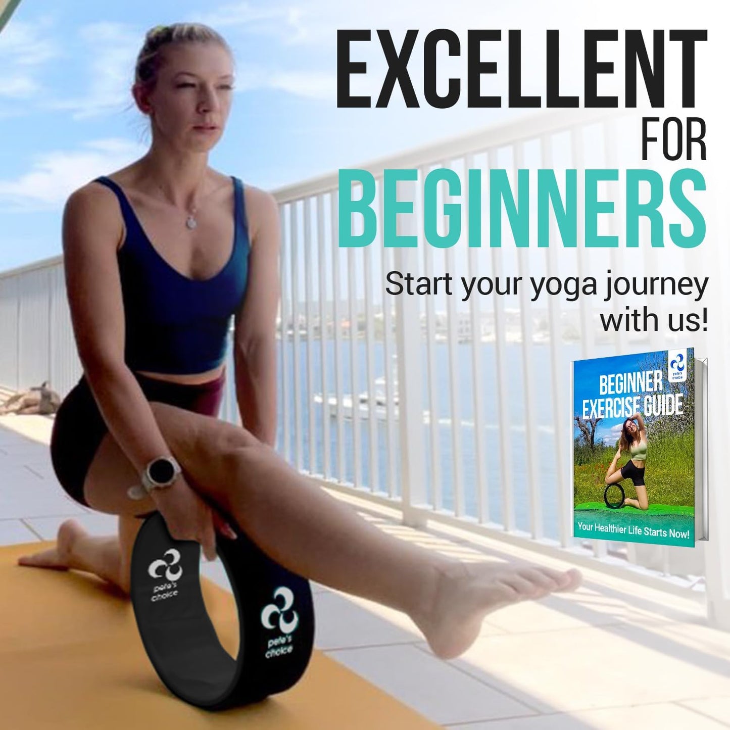 Yoga-Rad Set, Breit + Klein + Gurt