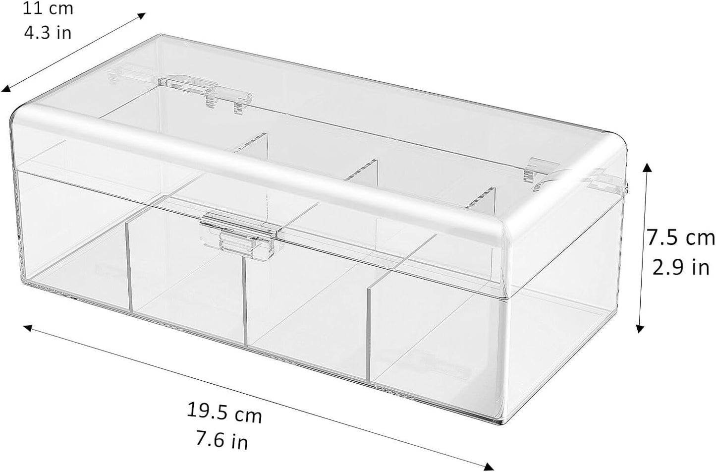 2-teiliges Haarschmuck Organizer-Set mit 4 Fächern, 4 Fach (2 Pack)
