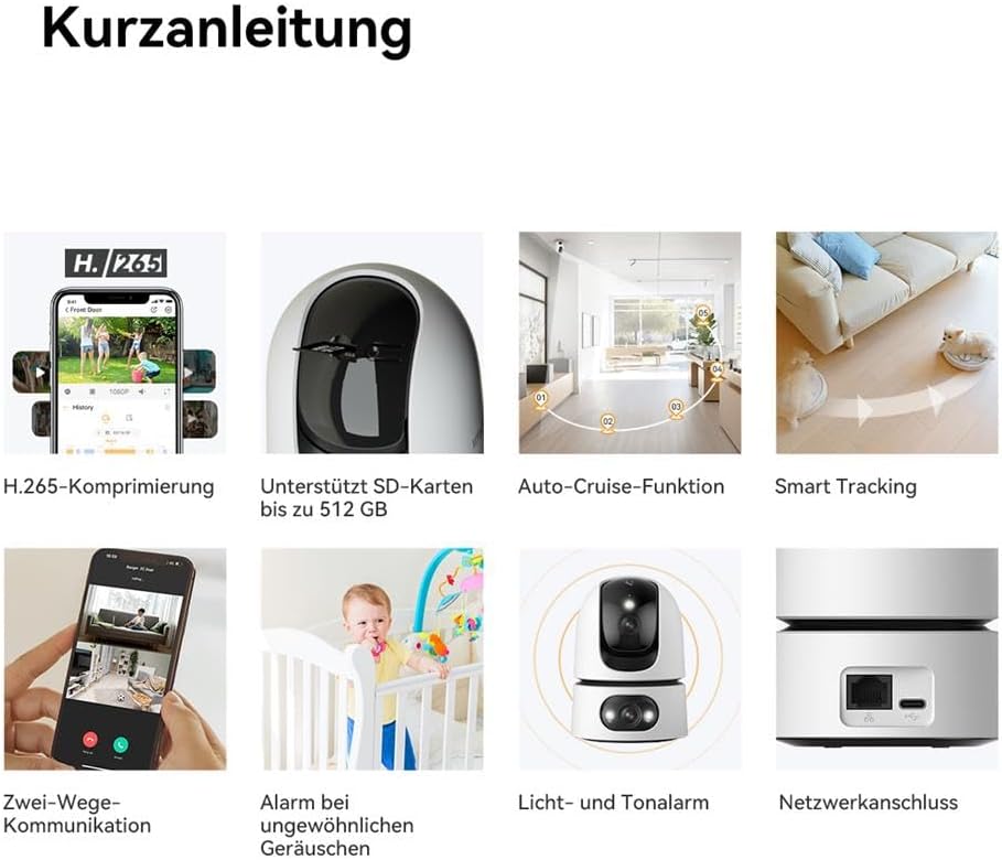 Ranger Dual Pro 360° PTZ Innenkamera mit Auto-Tracking