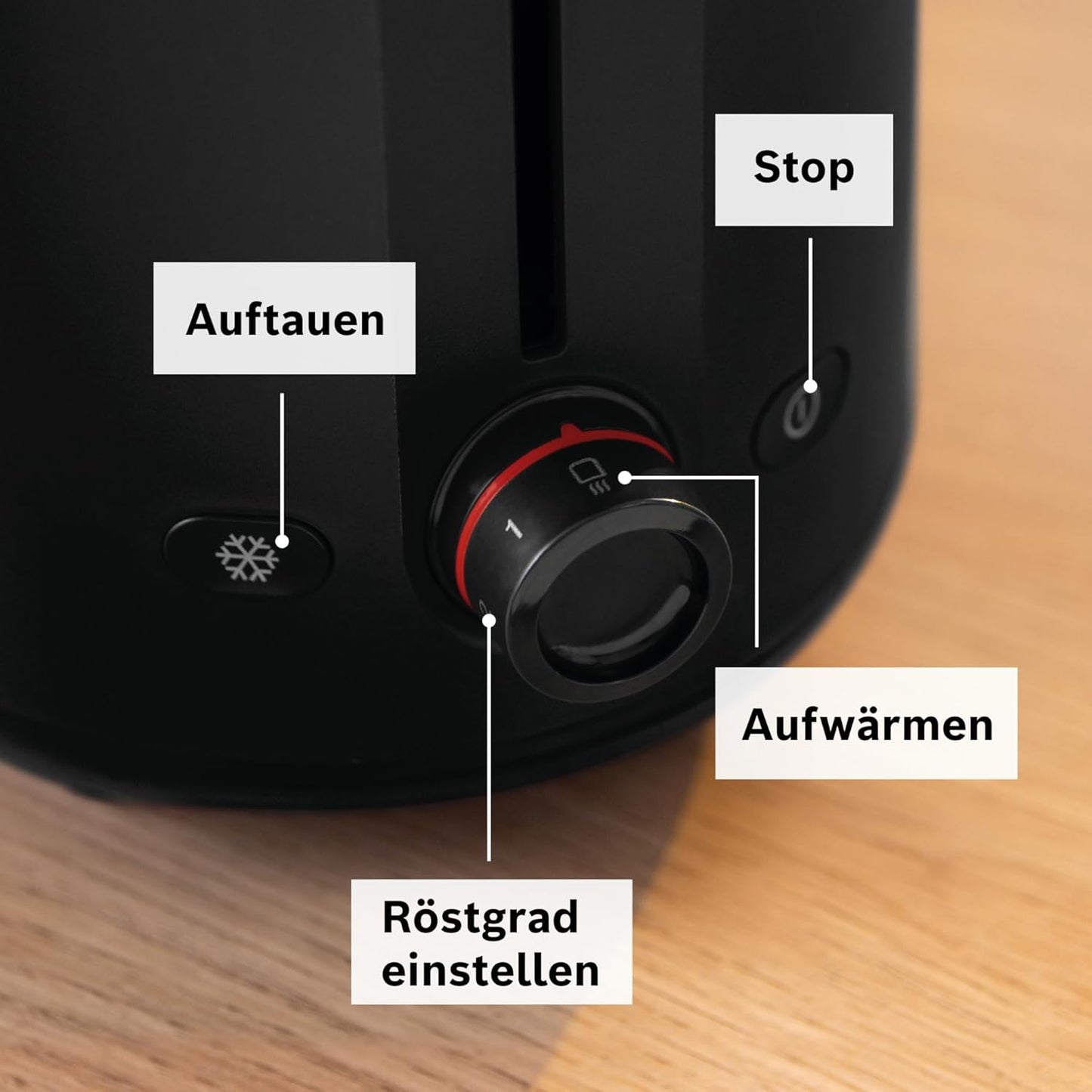Kompakt Toaster MyMoment mit Brötchenaufsatz, Brotaufsatz integr. ; Schwarz