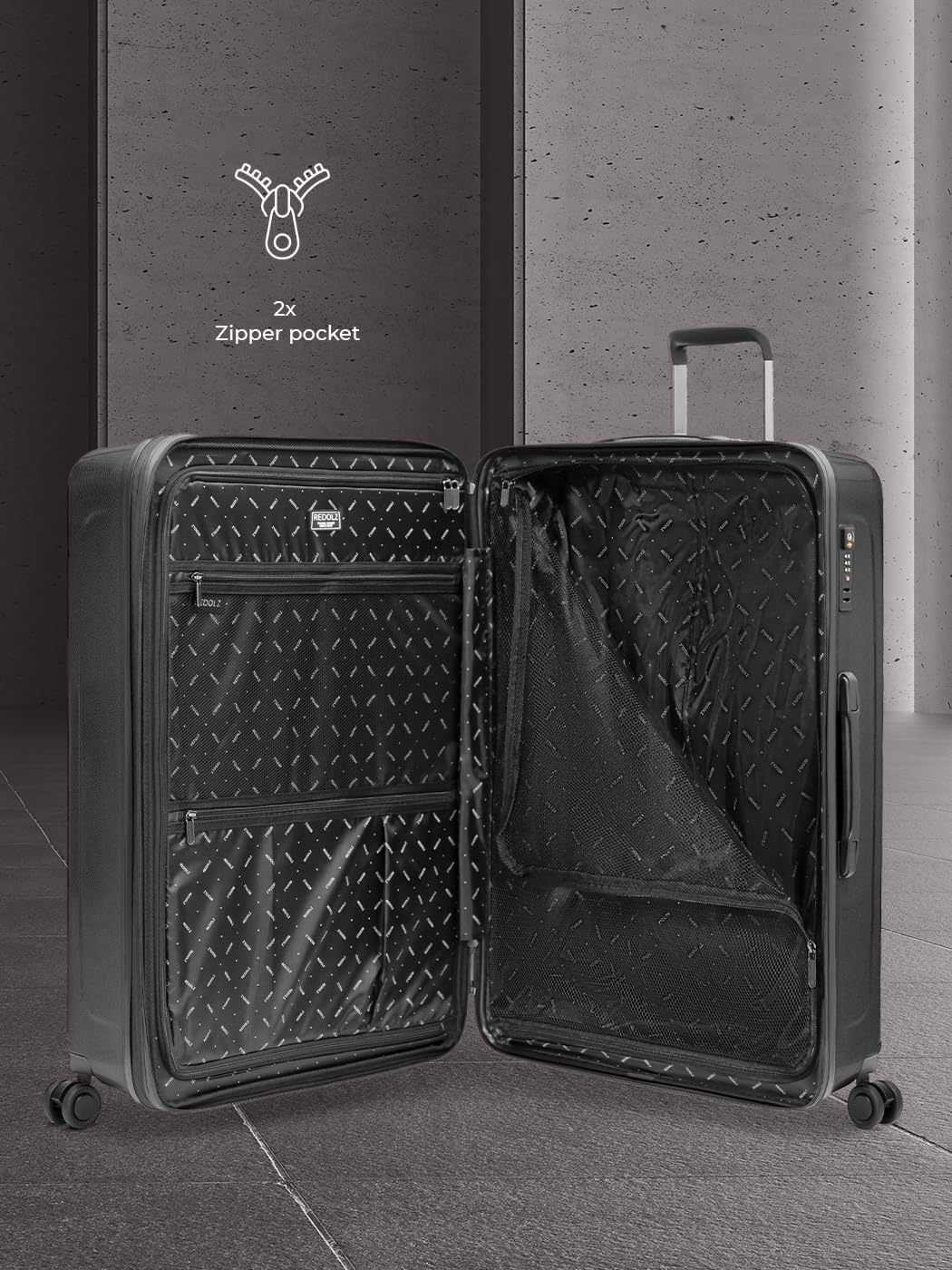 Essentials 14 3-Set 4-Rollen Kofferset 3 teilig, Black Metallic Trolley 3-SET erweiterbar