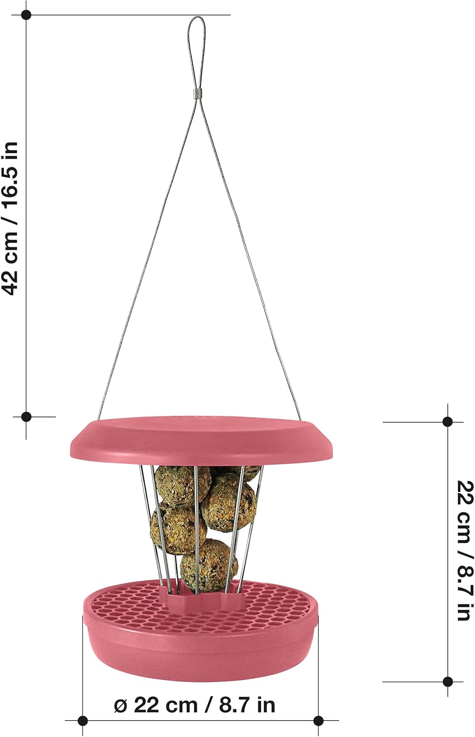 Vogel-Futtersilo Lucerne SMART BIRDS, Staubiges Rosa Lucerne