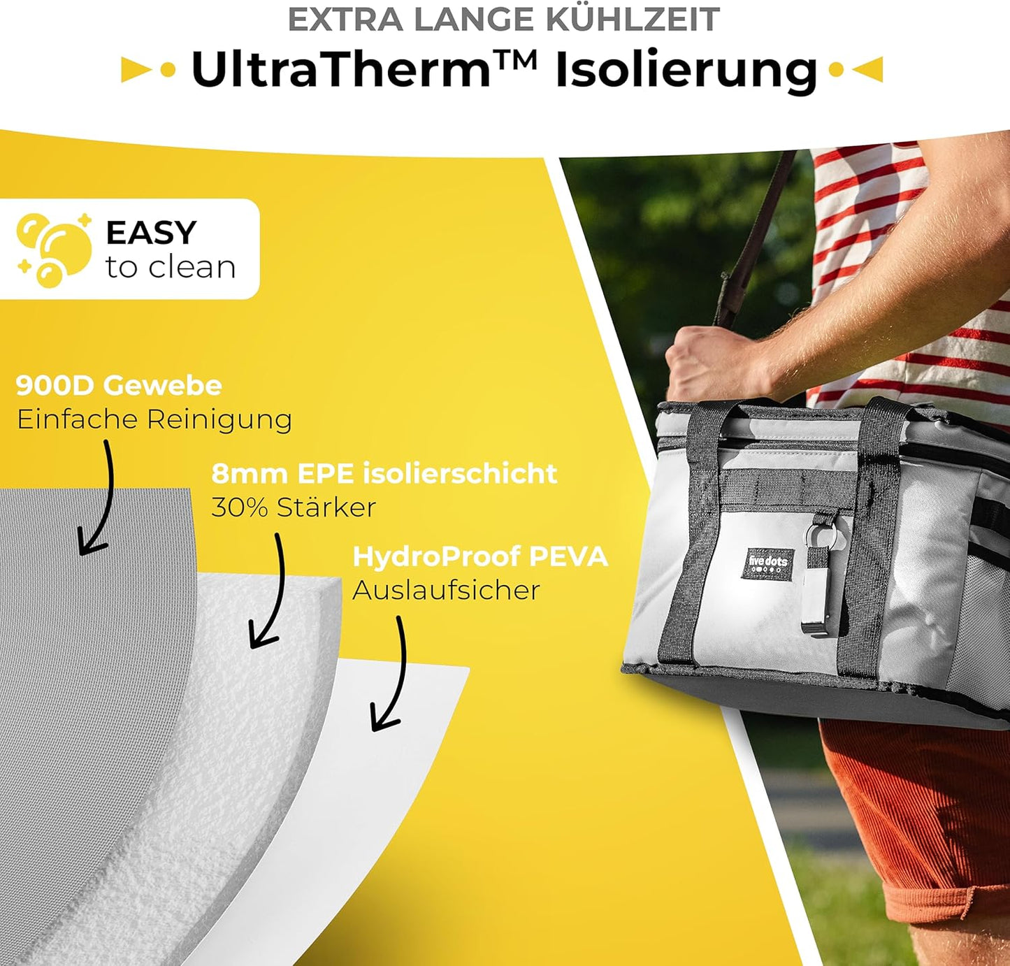 Kühltasche, Grau - 17l