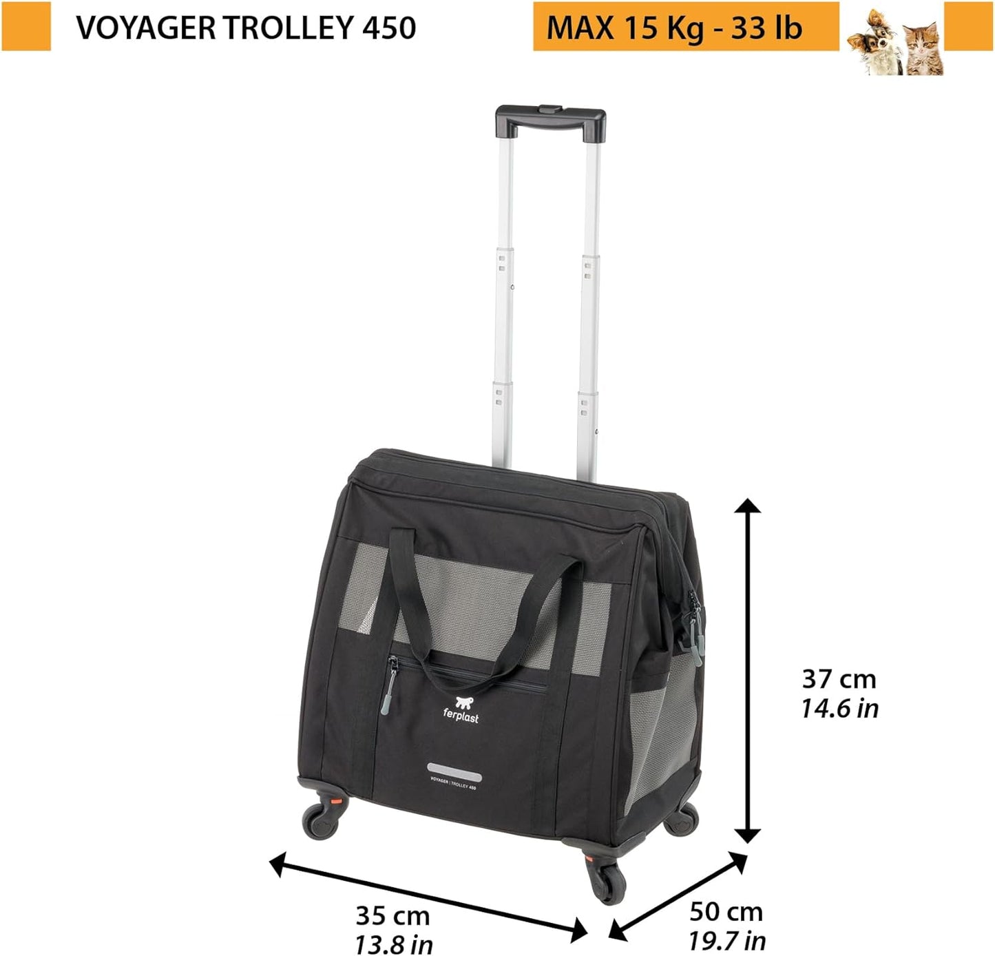 Hundebox Voyager Trolley mit ausziehbarem Griff