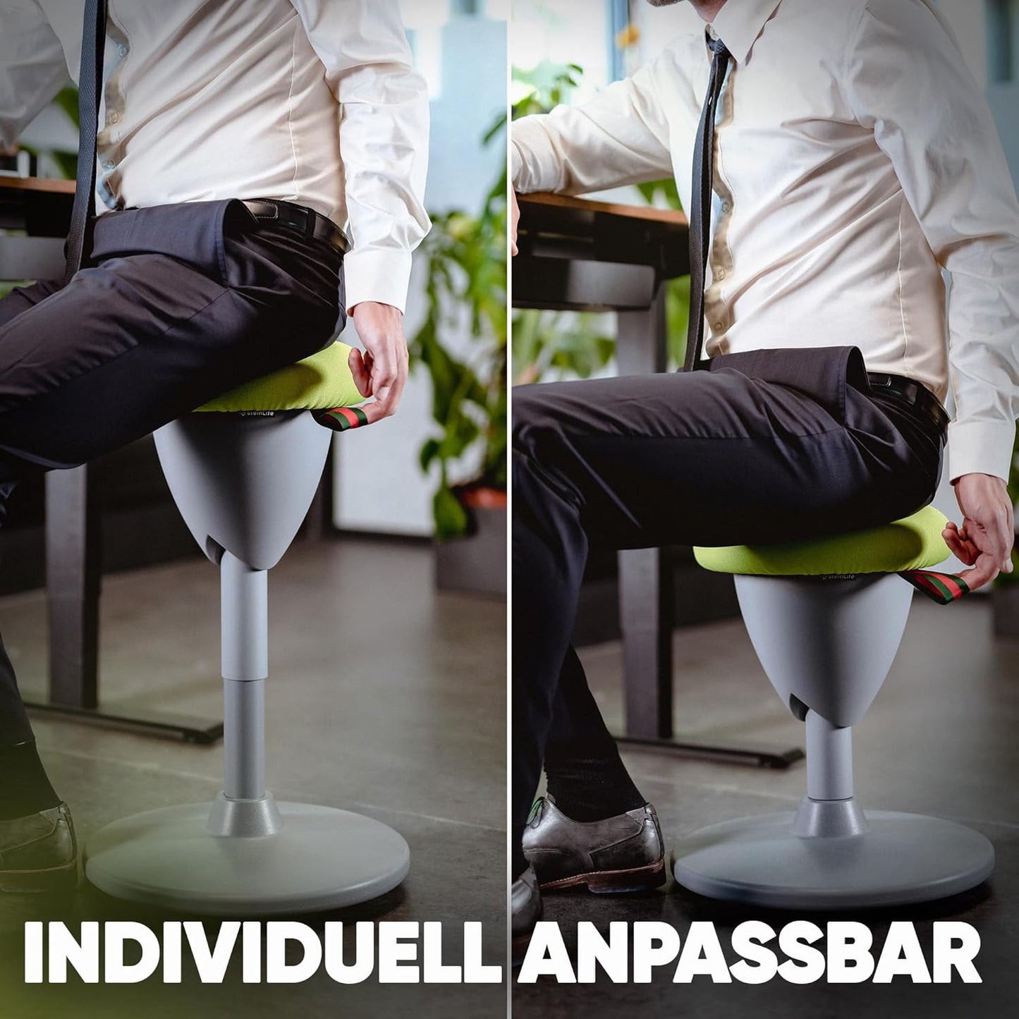 Ergonomischer Bürohocker höhenverstellbar, 48-68cm, Grün Sitzhocker