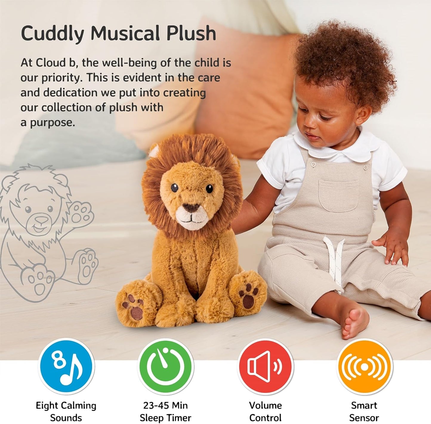 Kuscheltier mit Musik Lion Louis, Louis Lion