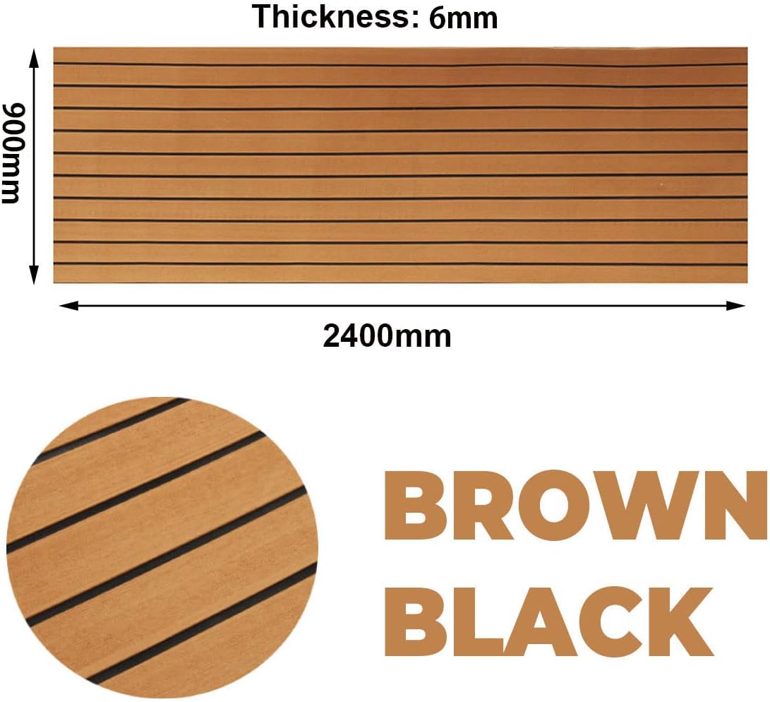 Rutschfeste Matte, 90 x 240 cm, braun mit schwarzen Streifen