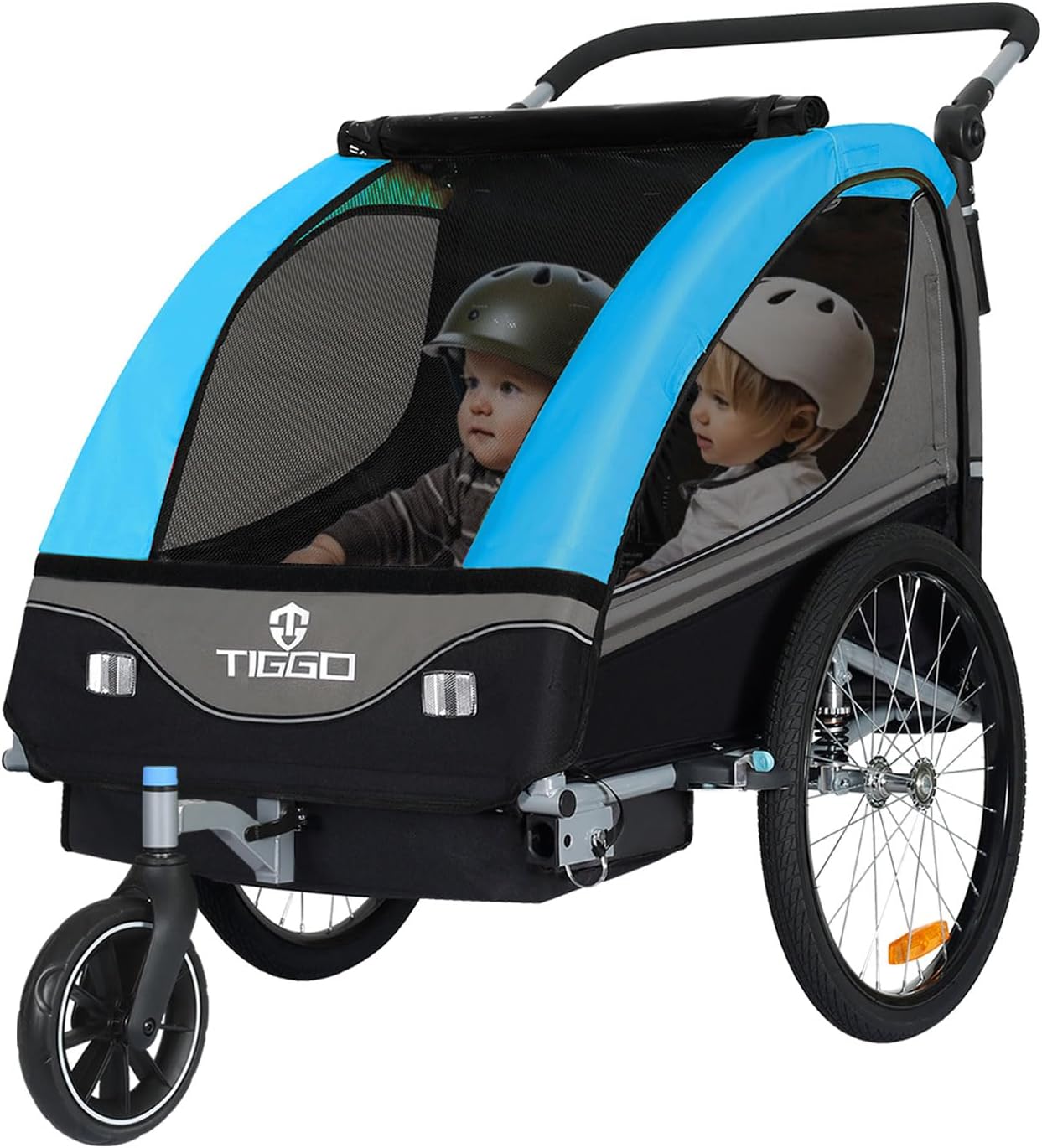 S2 2-in-1 Kinderanhänger & Jogger mit Federung, Blau
