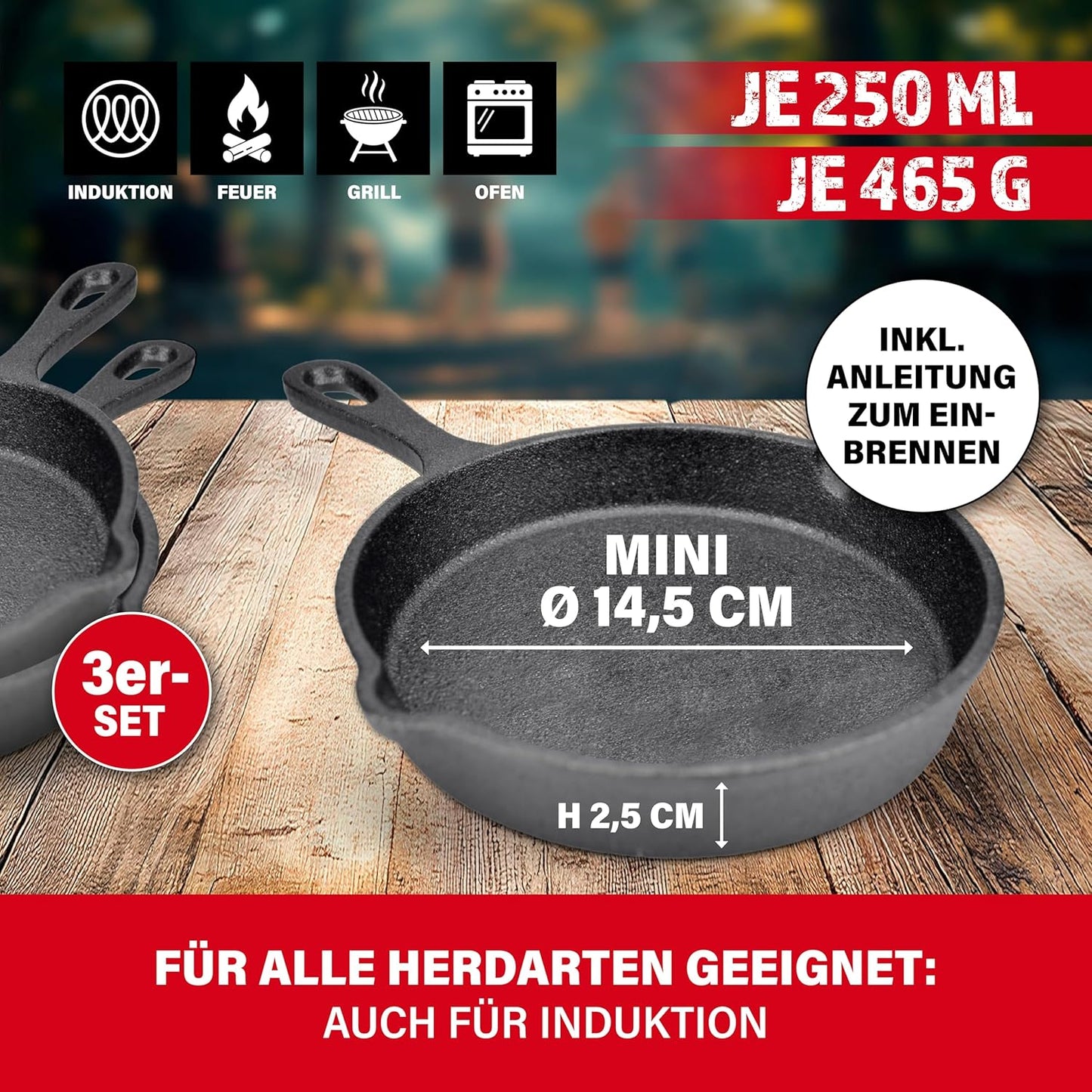 3er-Set Grillpfännchen