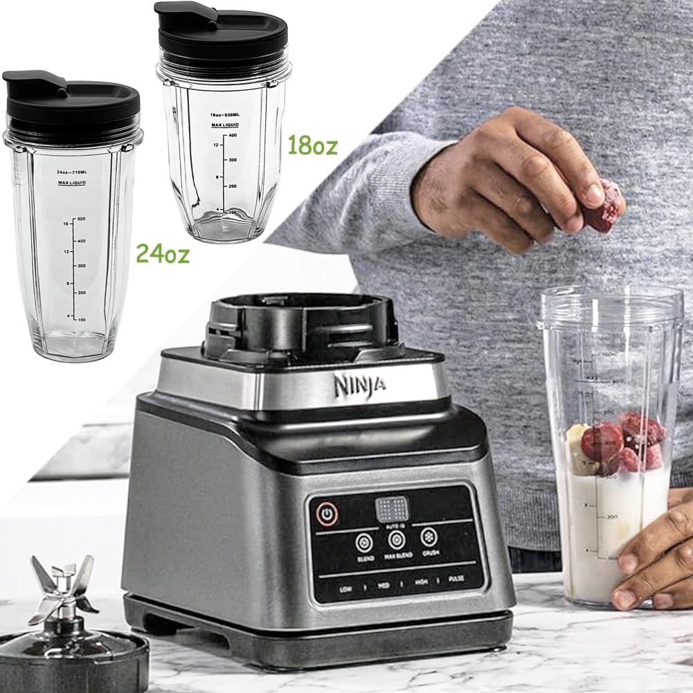 2er-Set Mixerbecher für Ninja Auto-iQ, 2x Becher und 2x Deckel