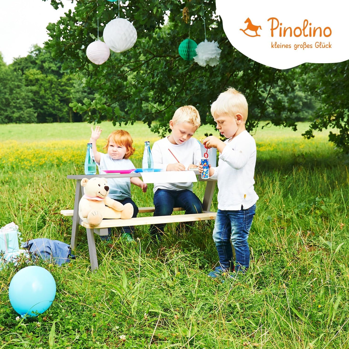 Kindersitzgarnitur Nicki für 4, Grau 90x79x50 cm (1er Pack) Single