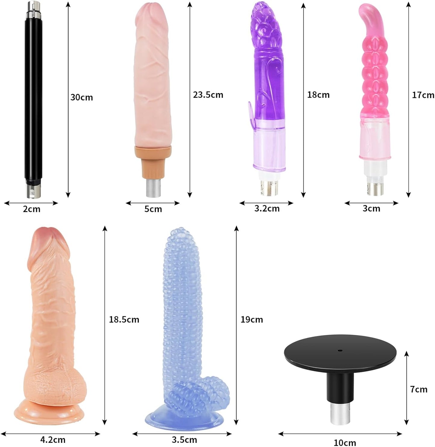 Automatische Dildomaschine mit 7 Aufsätzen, Sexmaschine-BT