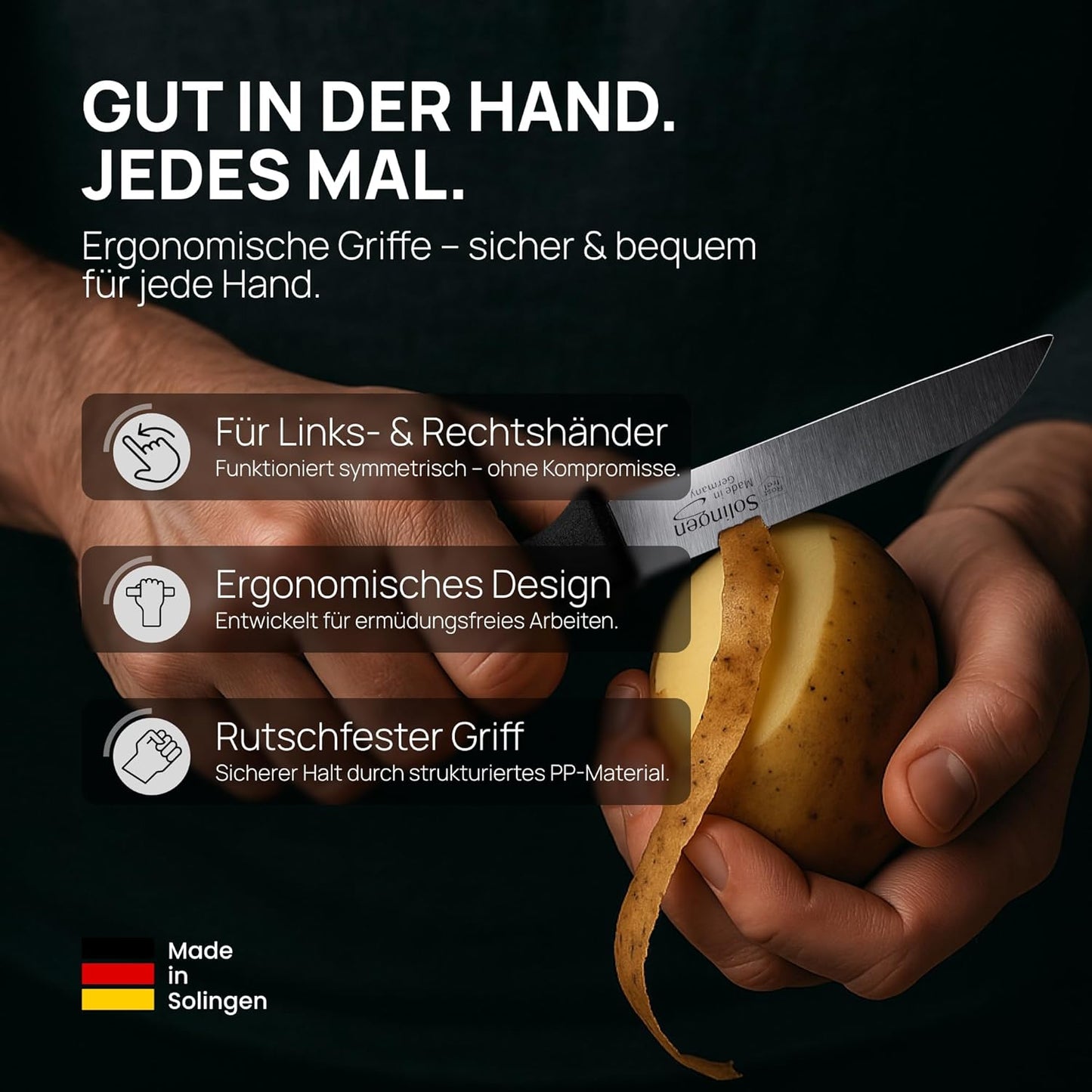 4er-Set Schälmesser, 4-Stück-gerade