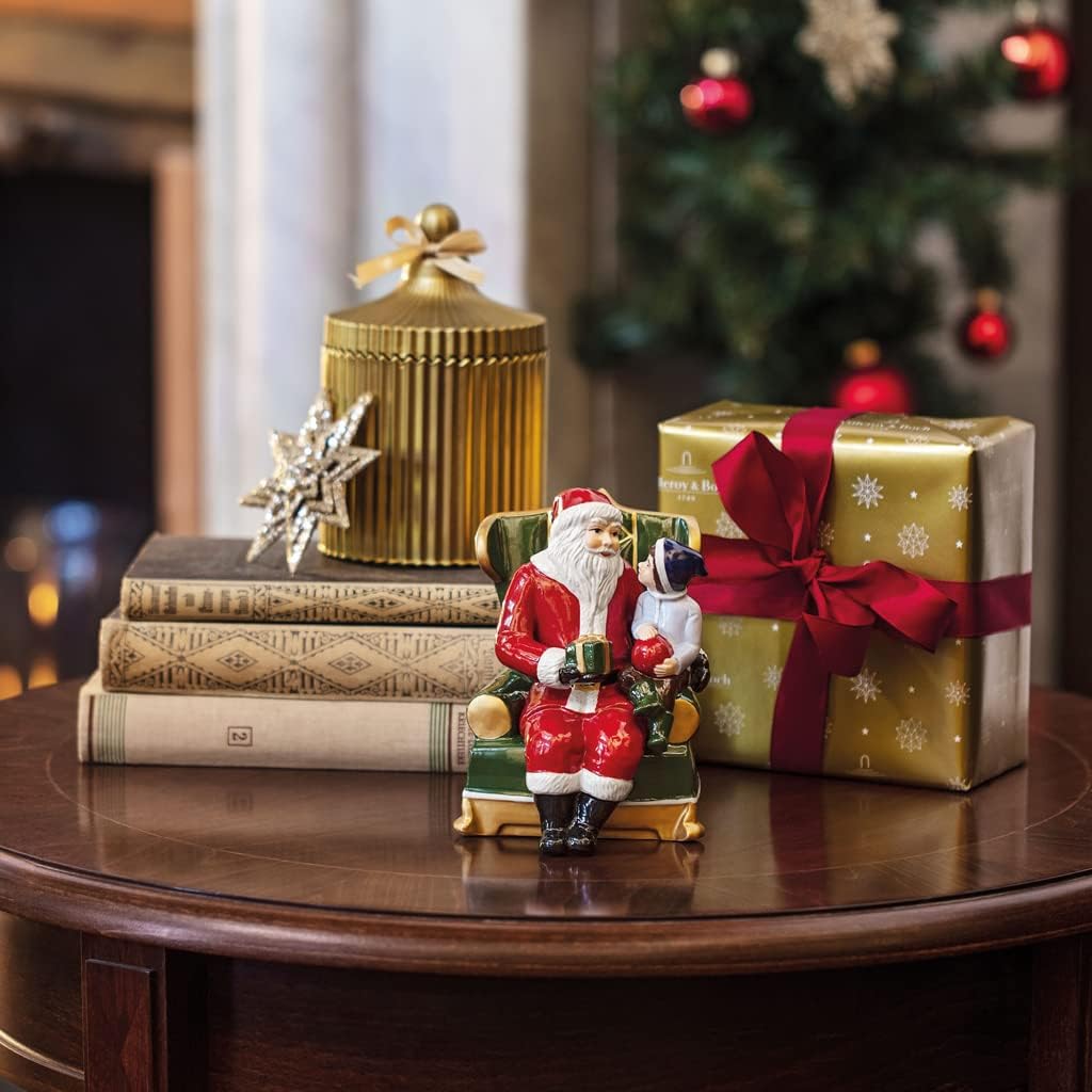 Weihnachtsmann-Figur Santa Auf Sessel, Landhaus & Rustikal