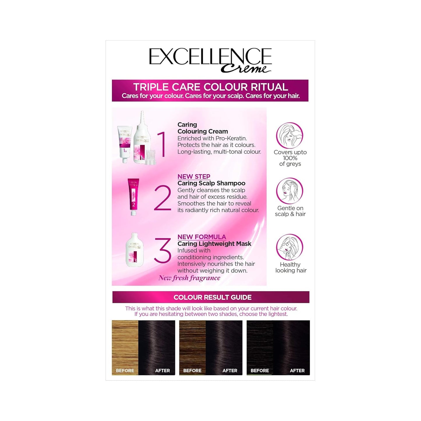Excellence Haarfarbe-Set, 3 Stück, 3 Darkest Brown 1 stück (3er Pack)