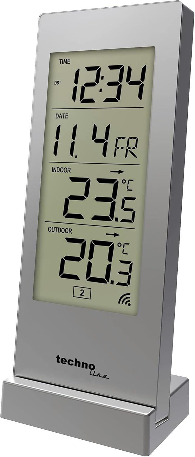 Funk-Wetterstation mit Aussensensor WS9767, WS9767 silber