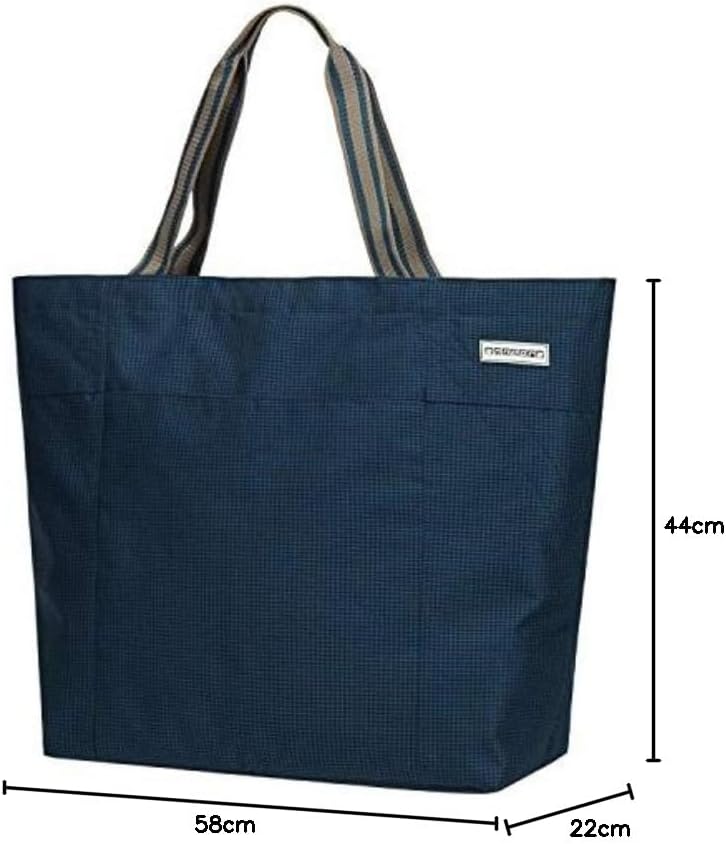 Strandtasche, Blau Hahnentritt