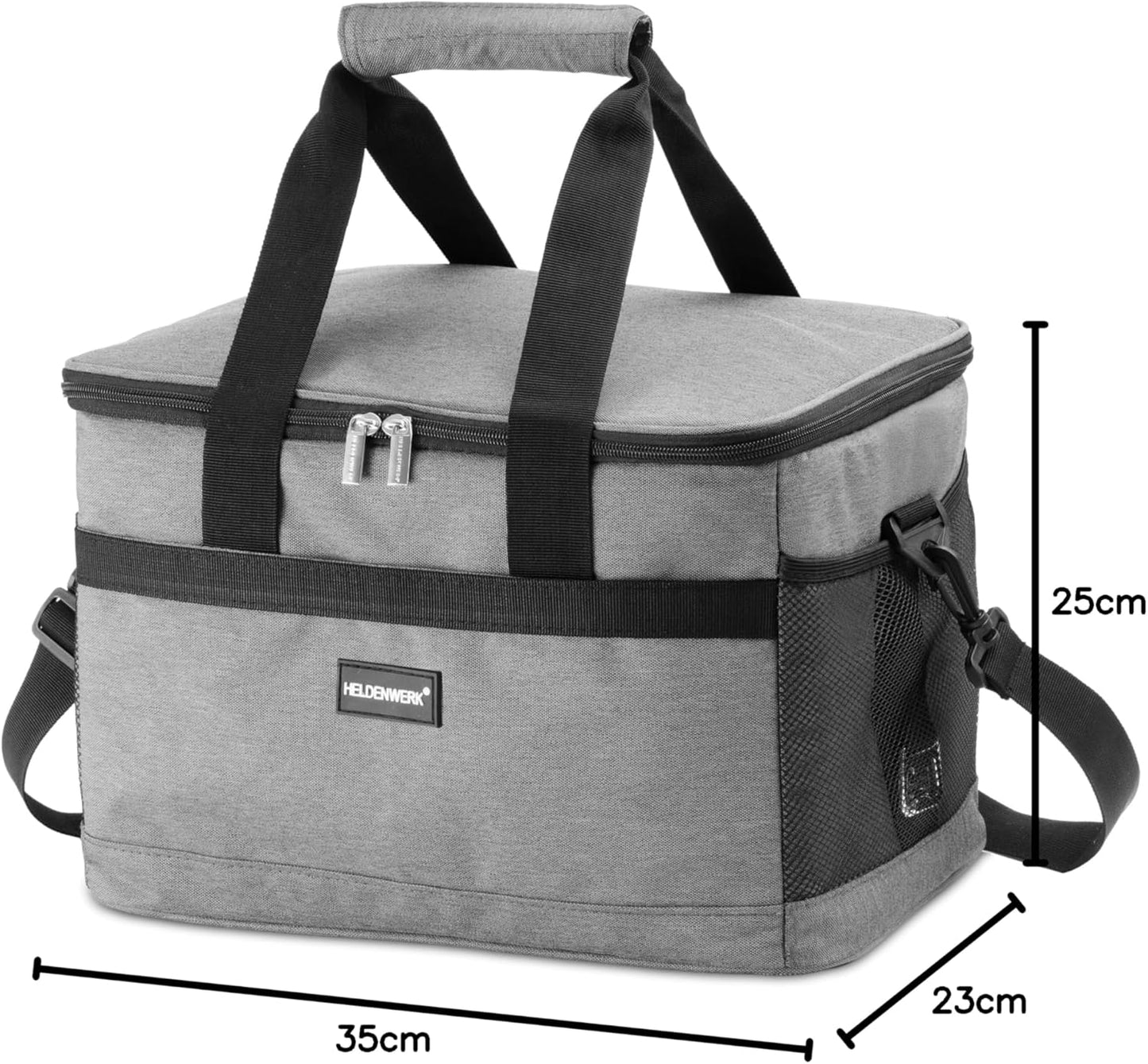 Faltbare Kühltasche mit 7 Fächern, Hellgrau 20L (L35 x B23 x H25 cm)