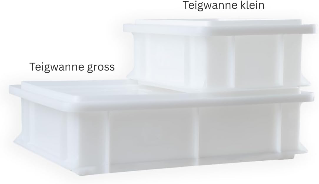 Teigwanne mit Deckel für Brot & Pizza, Weiss 40x30cm