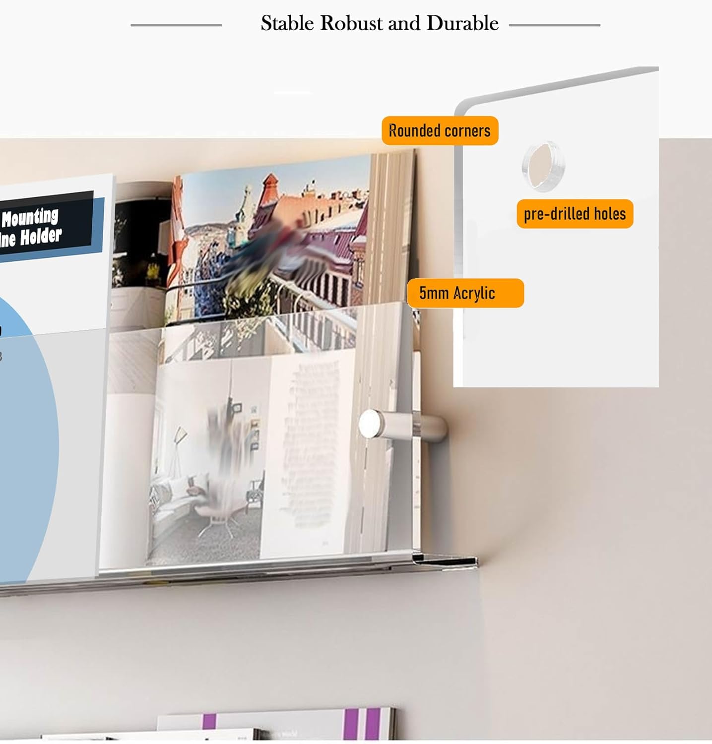 2-teiliges Wand-Prospekthalter Set, 2 Schichten 100cm | Transparent