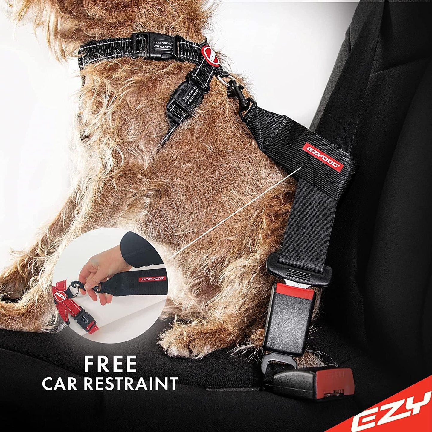 Hundegeschirr Chest Plate mit Sicherheitsgurt-Adapter, L Rosa