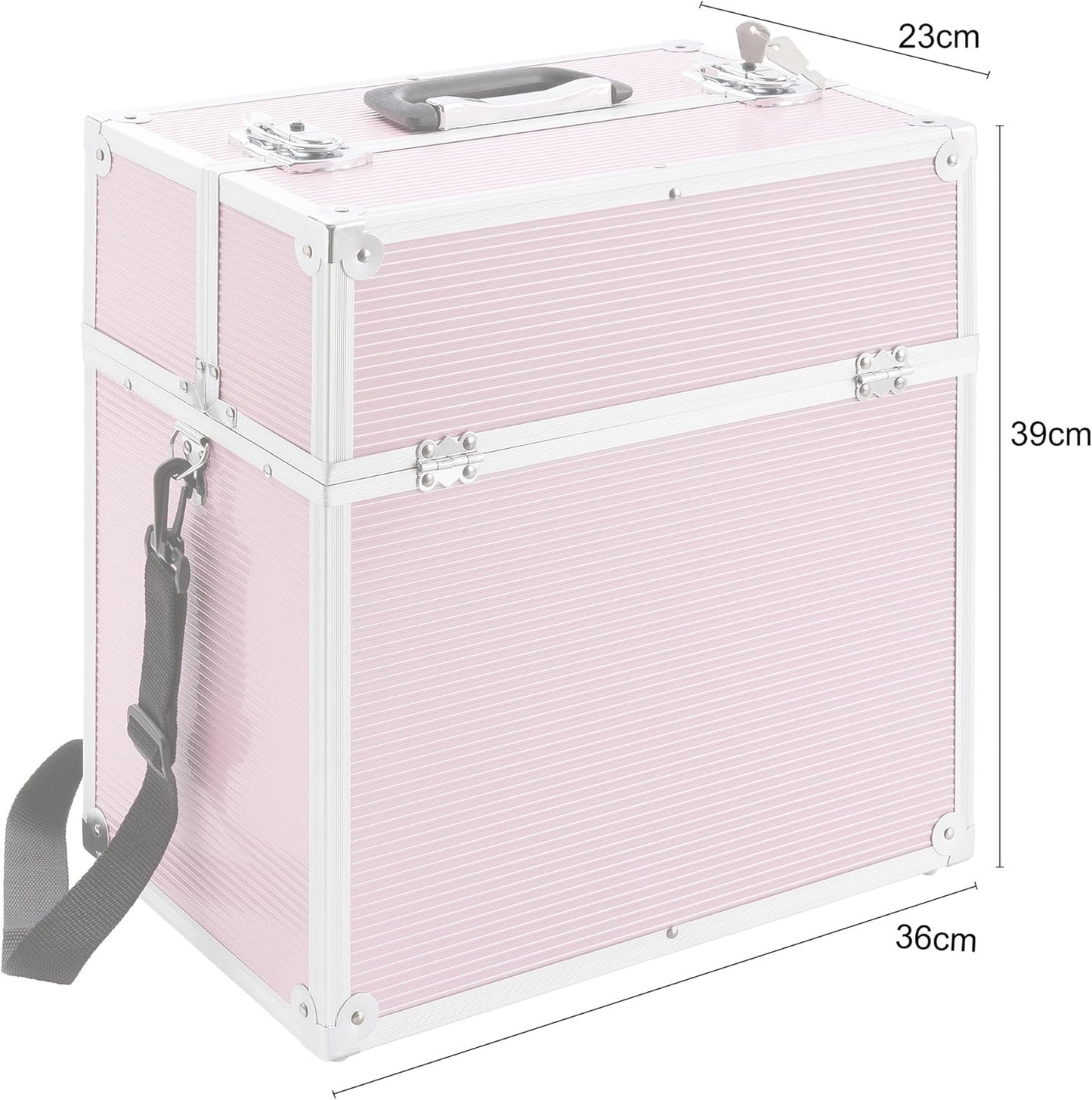 Kosmetikkoffer mit Schloss & Tragegurt, Pink