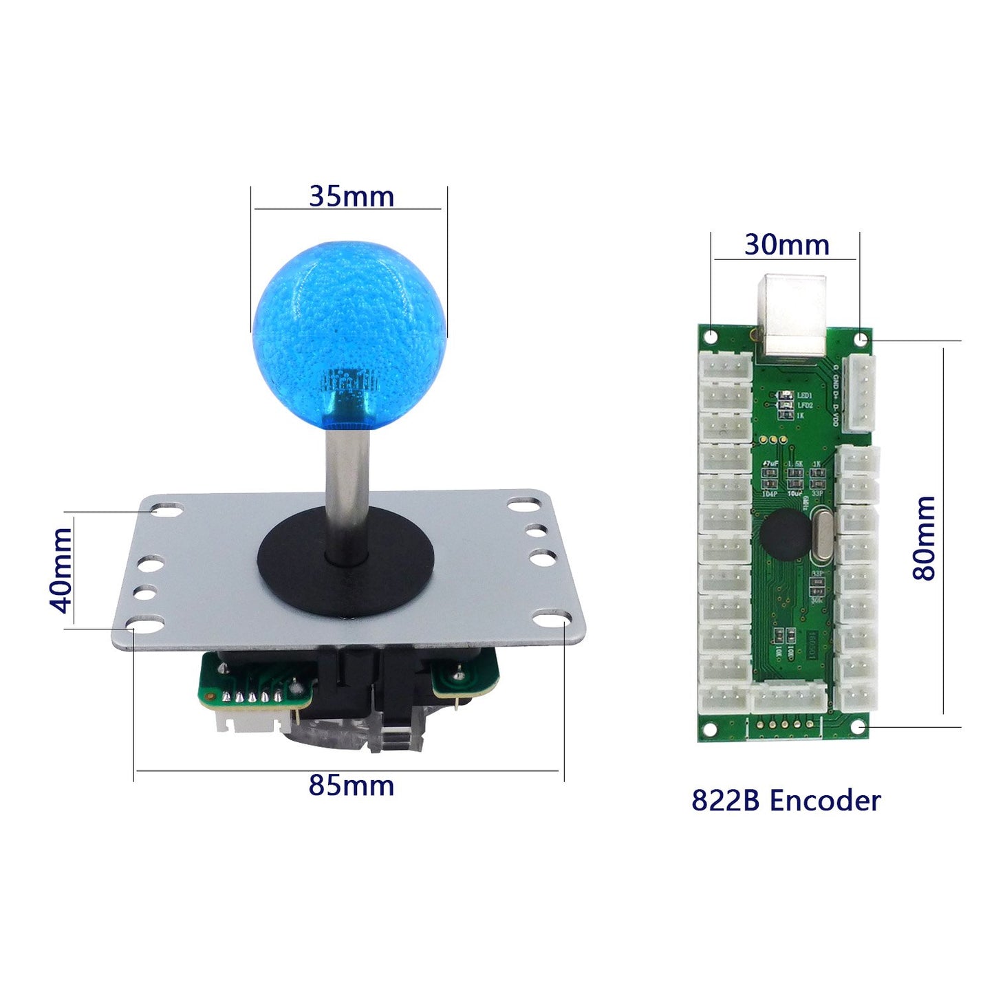 Arcade DIY Kit: 2 Spieler Joystick & LED Buttons