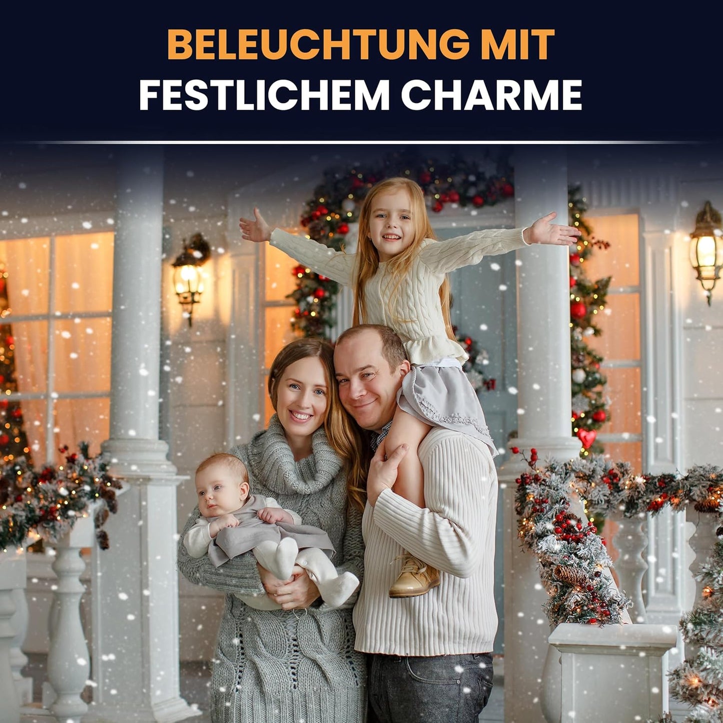 Künstliche Tannengirlande mit LED-Beleuchtung, 5m, 5 m - 80 LED Kaltweiß