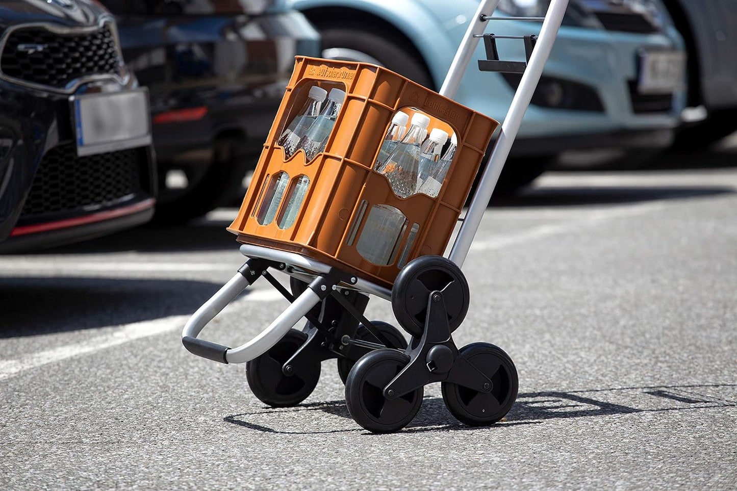 Einkaufstrolley mit Treppensteiger und Kühlfach, Treppensteiger