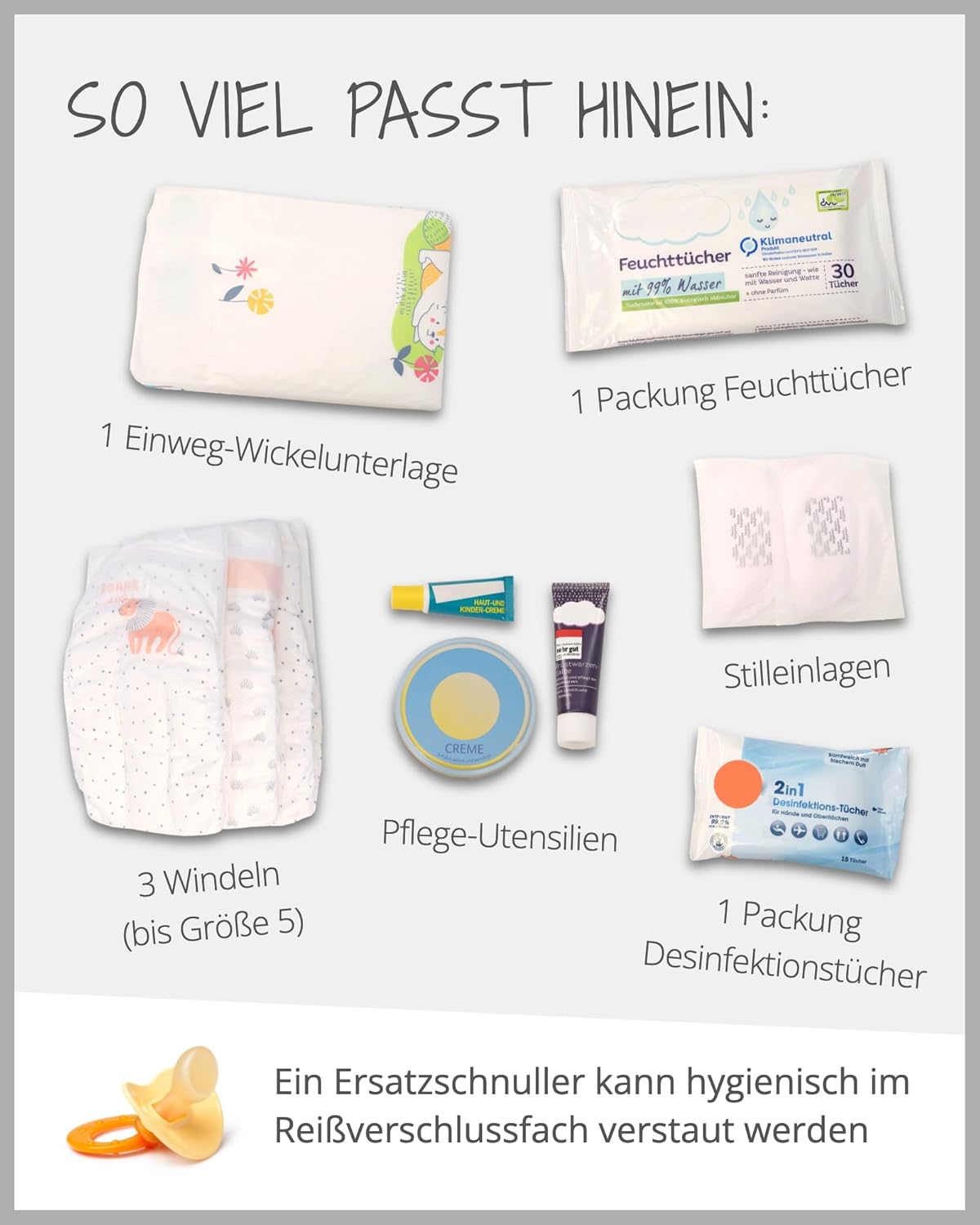 Windeltasche für unterwegs, Regenbogen 18 x 27 cm